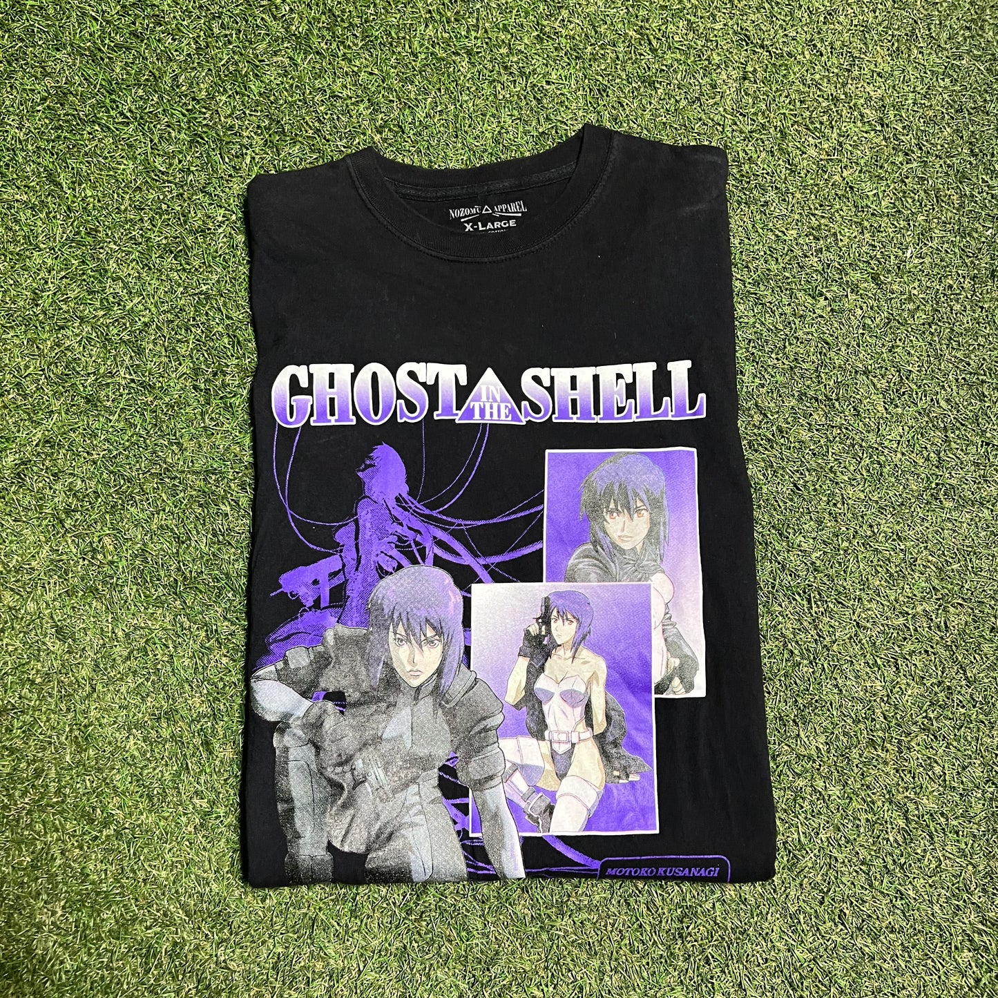 Ghost in the Shell Motoko Kusanagi Public Security Black Tee Size XL USED v15053