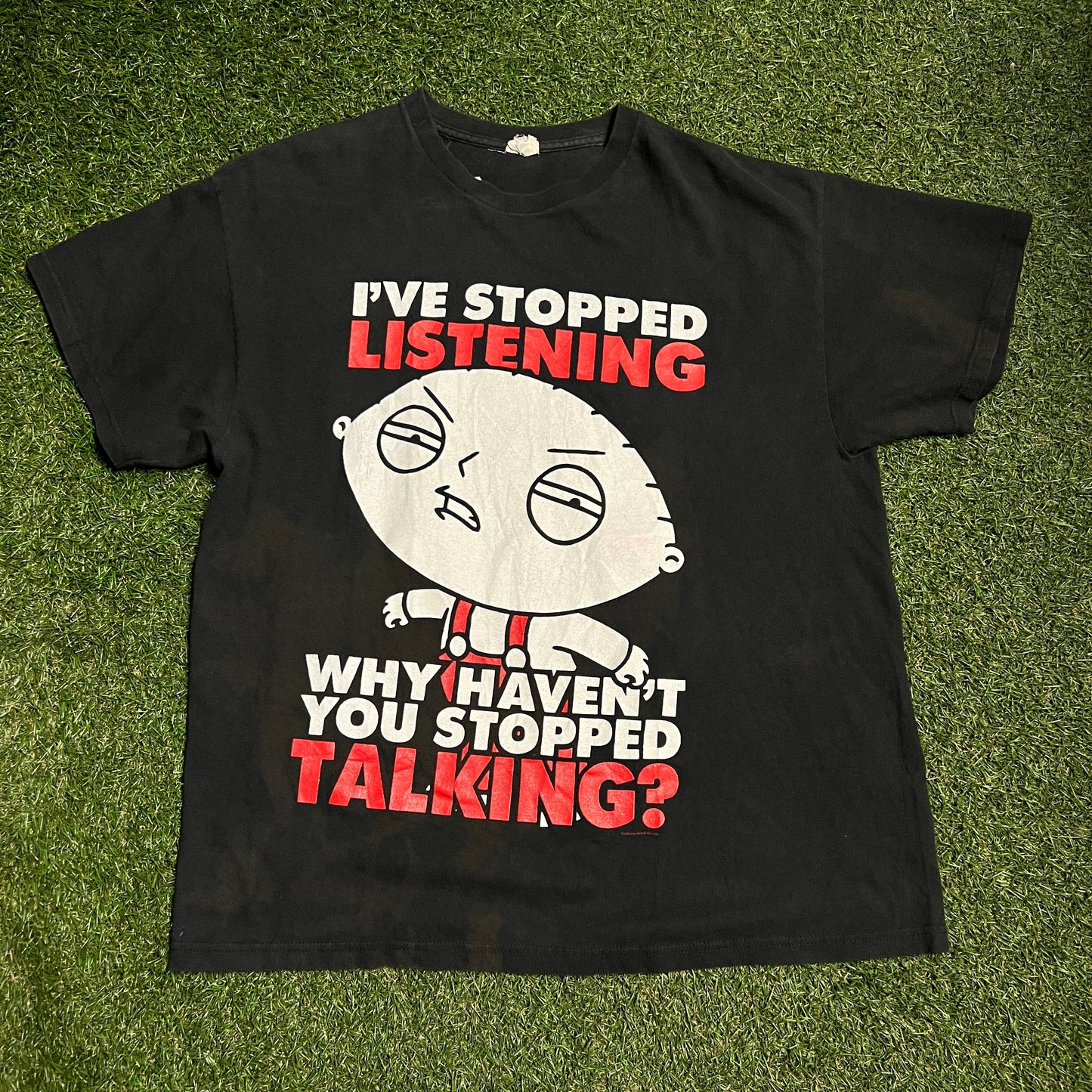 Stewie Family Guy I Stopped Listening 2011 Tee Size XL USED v8441