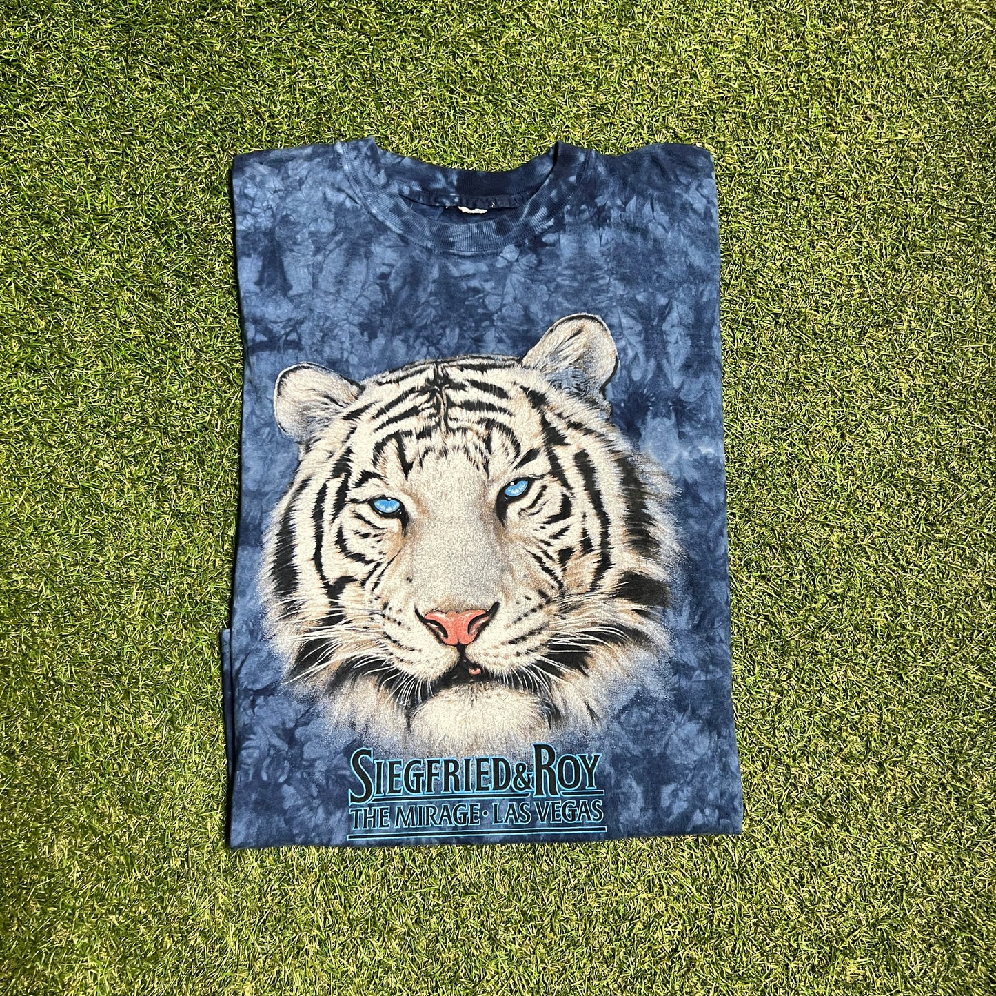 Seigfried & Roy White Tiger Blue Tee Size XL USED V12747