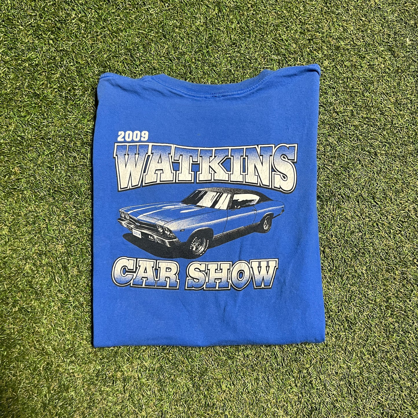 2009 Watkins Car Show Blue Tee Size XXL USED v15066