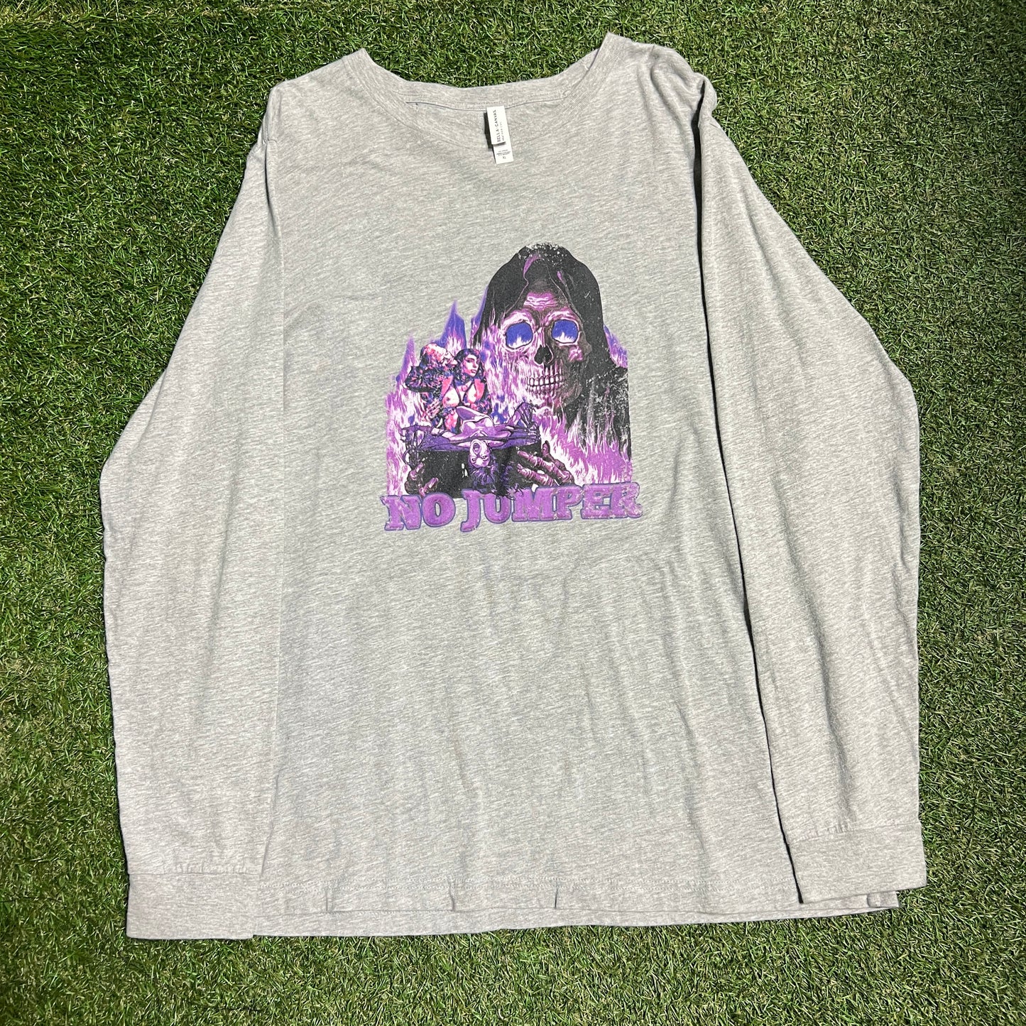 No jumper skull longsleeve gray Size XL USED v12426