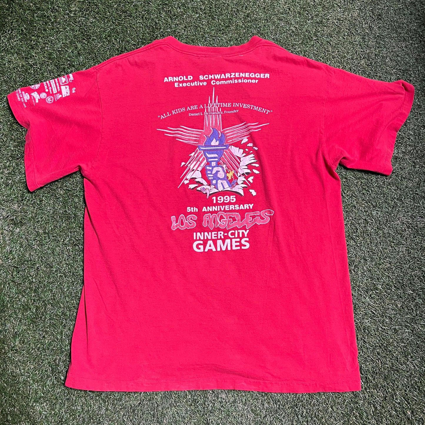 Nike 1995 PLAY Red Tee XXL USED v9916