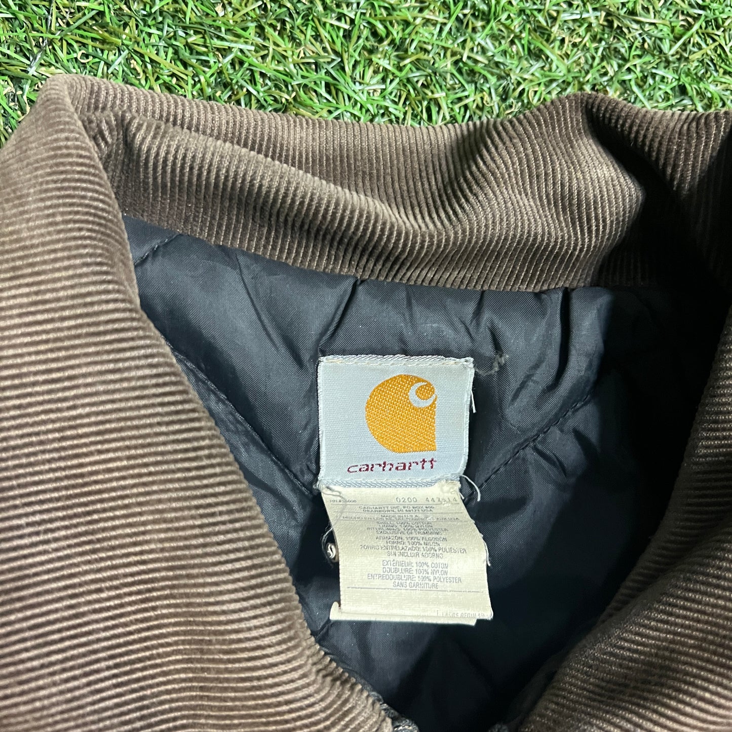 Carhartt Union Made Bartlett Quilt Lined Grey Jacket Size Large USED v15130
