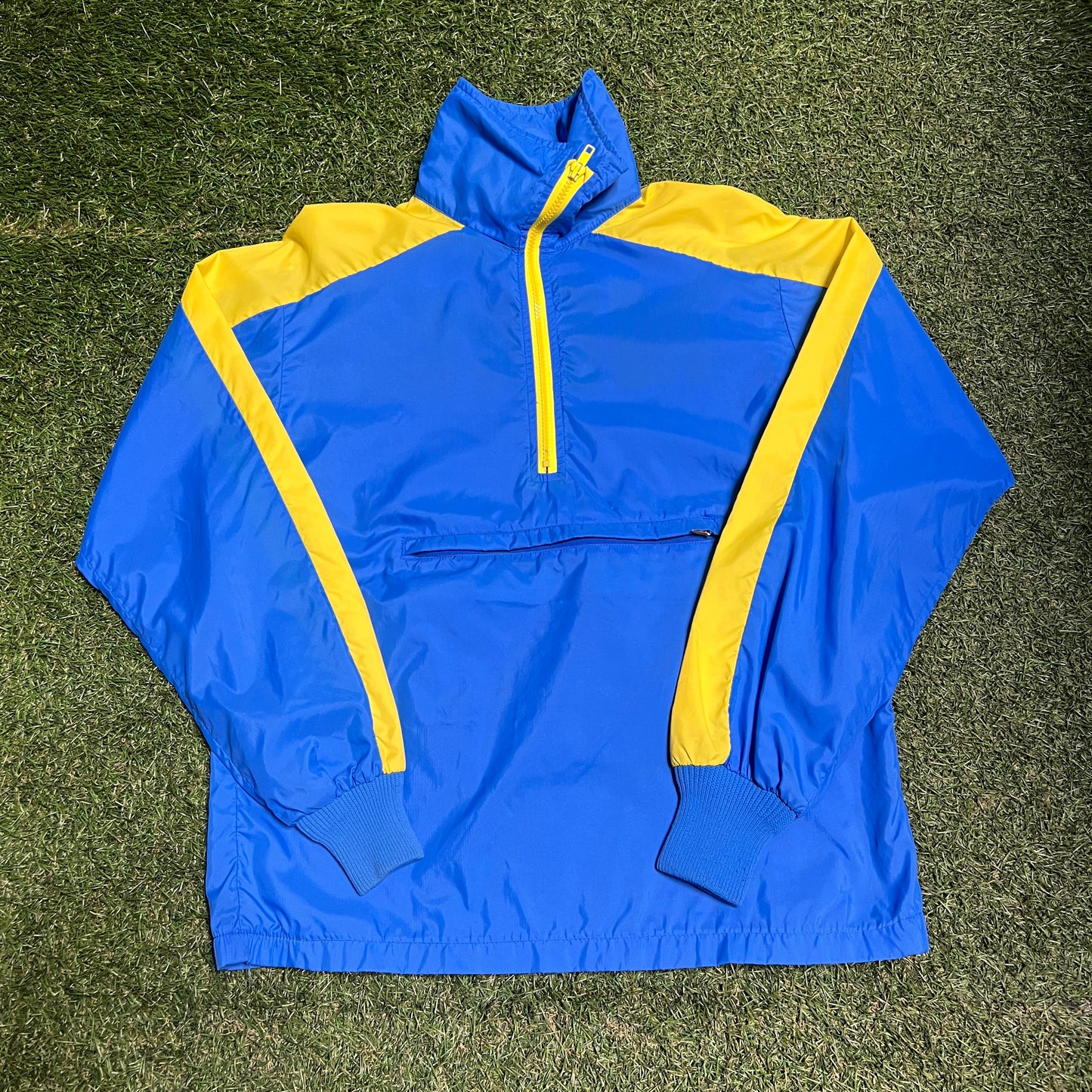 Nike 1980s Blue/Yellow Track Jacket Size Medium USED v8373