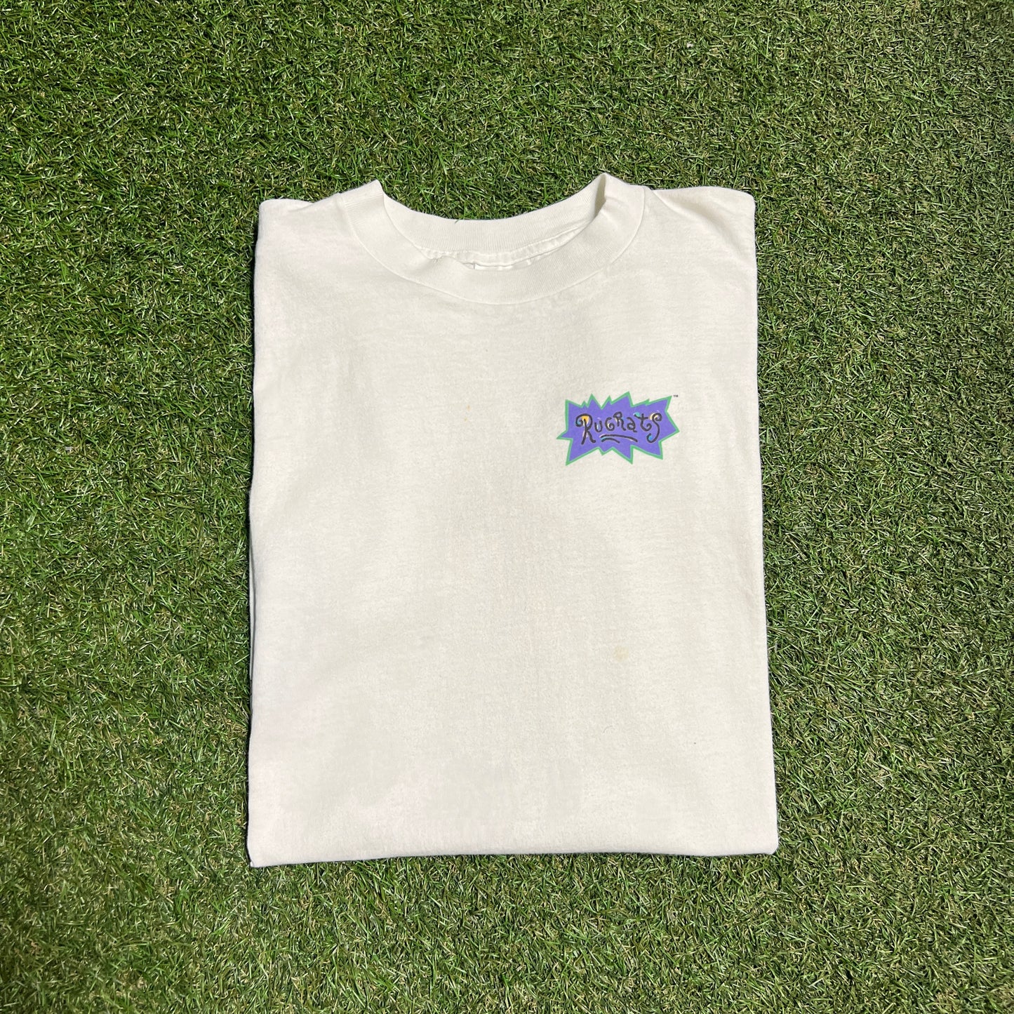 Rugrats 1995 Promo White Tee Size Large USED v8927