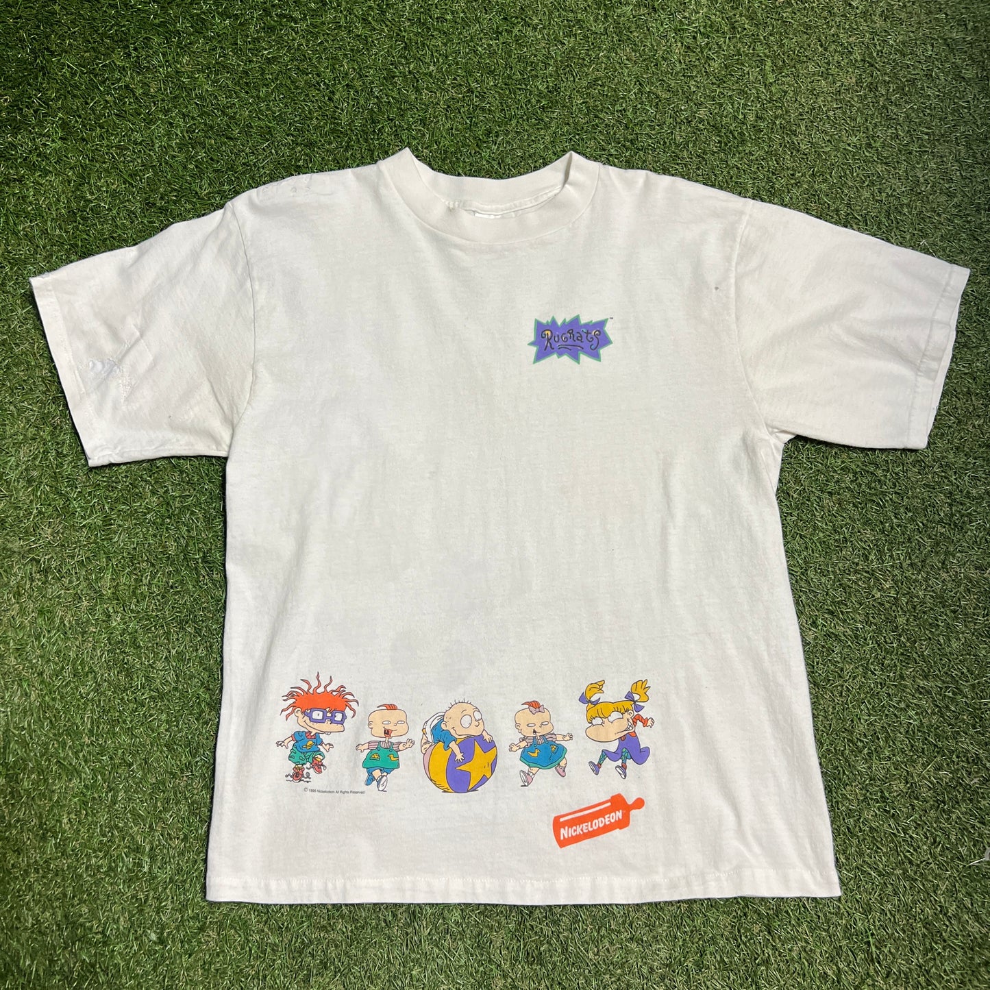 Rugrats 1995 Promo White Tee Size Large USED v8927