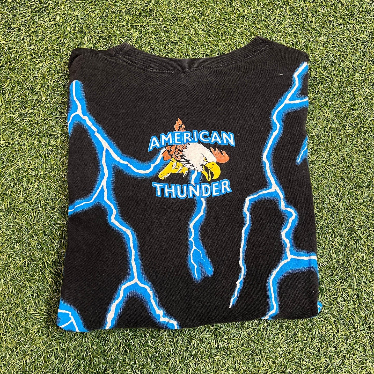 American Thunder 1990s POW MIA Tee Size Large USED v8653