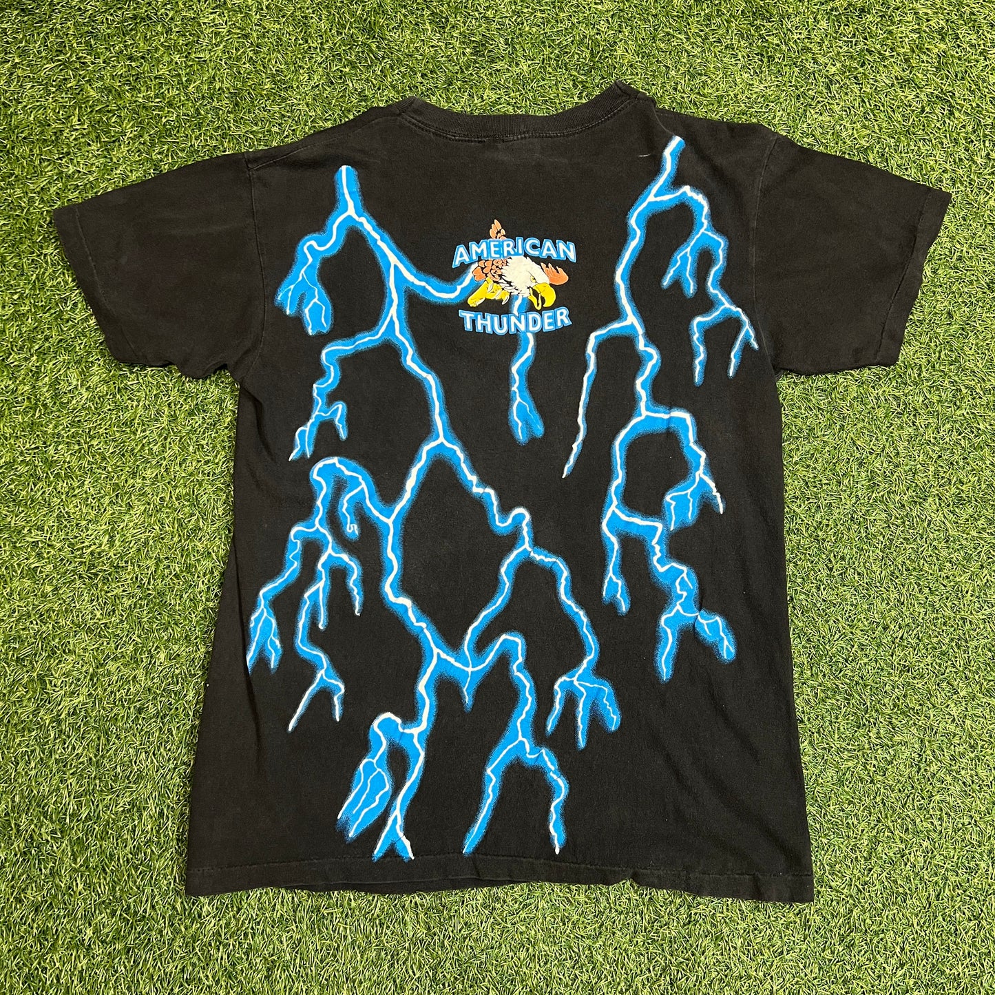 American Thunder 1990s POW MIA Tee Size Large USED v8653