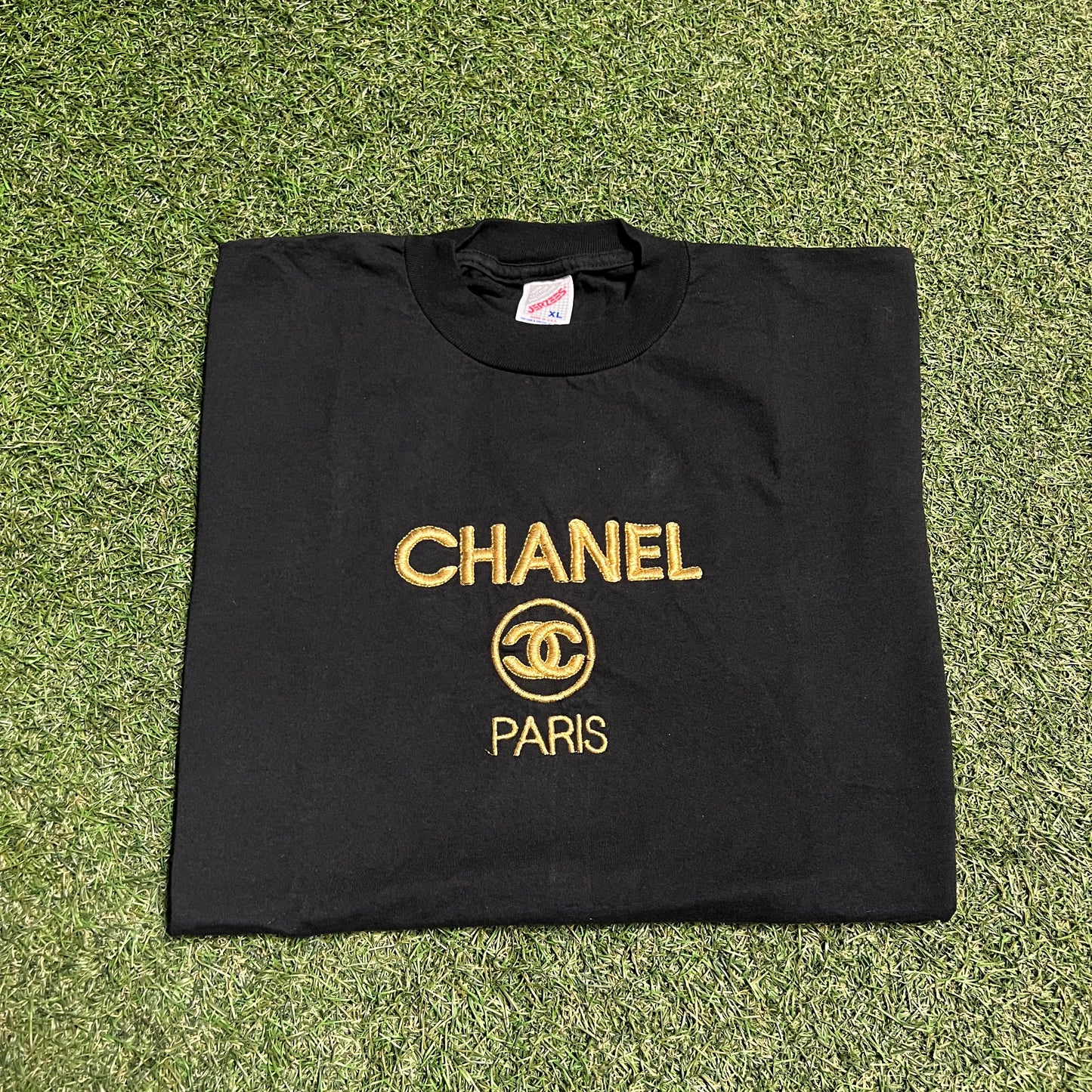 Bootleg Chanel Paris Black Tee Size XL USED v15127