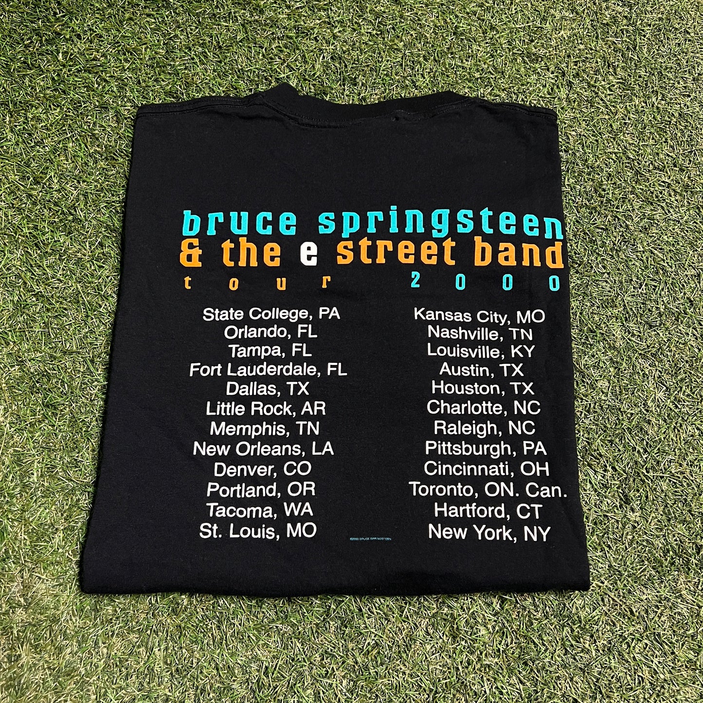 Bruce Springsteen and the E Street Band Black Tee Size XL USED v15128