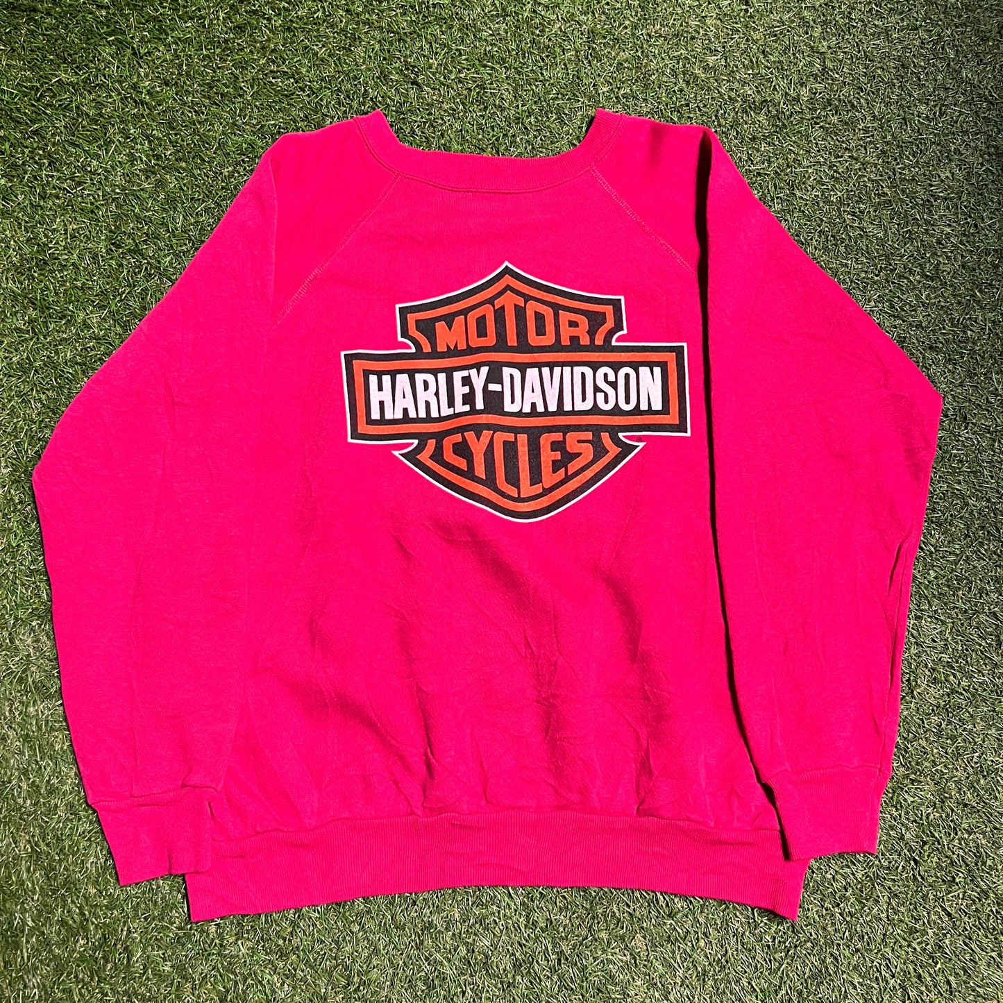 Harley Davidson Crewneck Red Oakbrook tag Size Large USED V10844