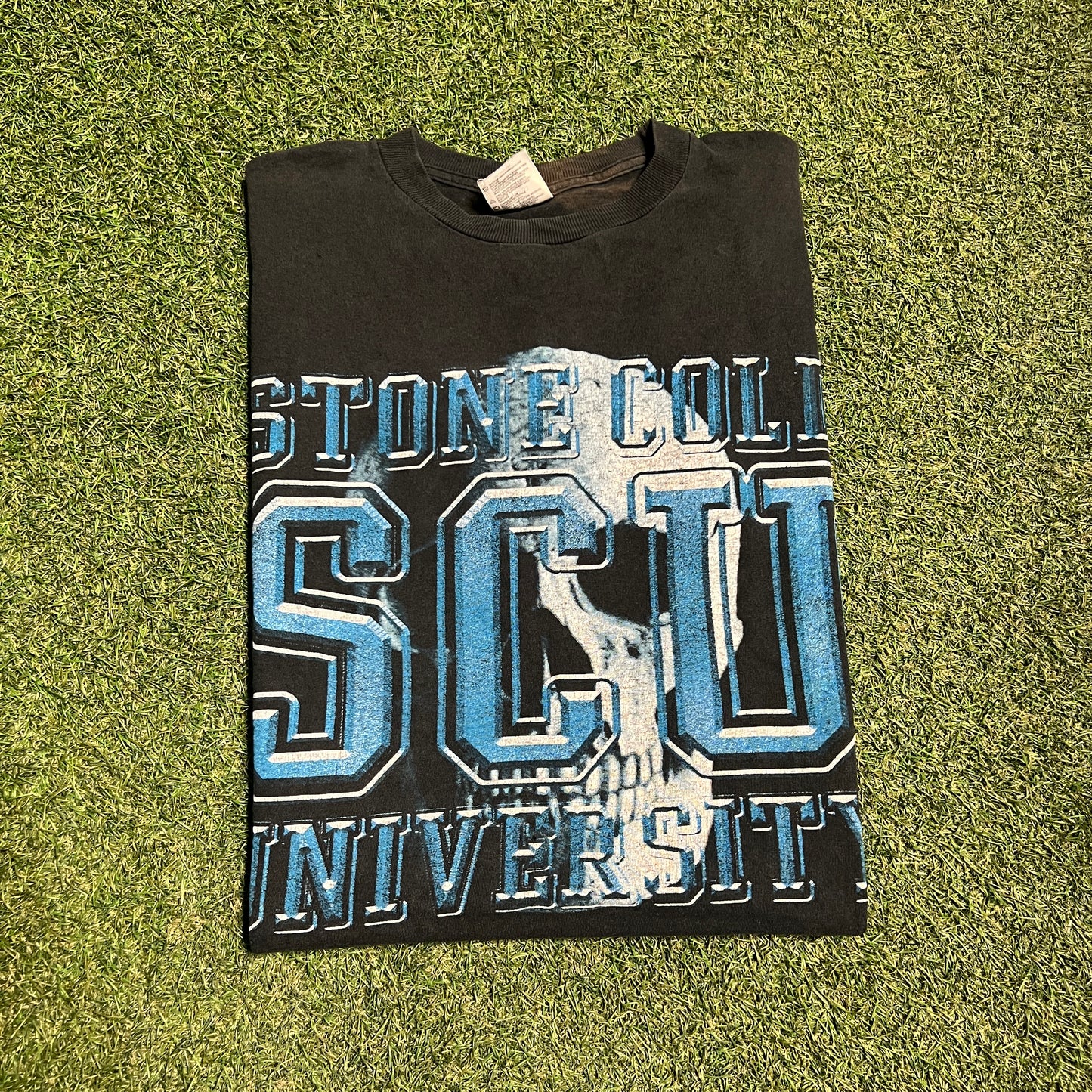 1998 Stone Cold University Black Tee Size Large USED v15133