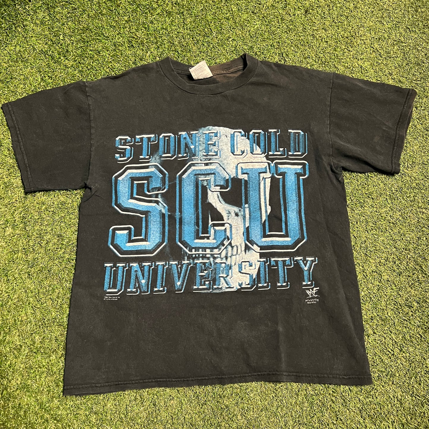 1998 Stone Cold University Black Tee Size Large USED v15133
