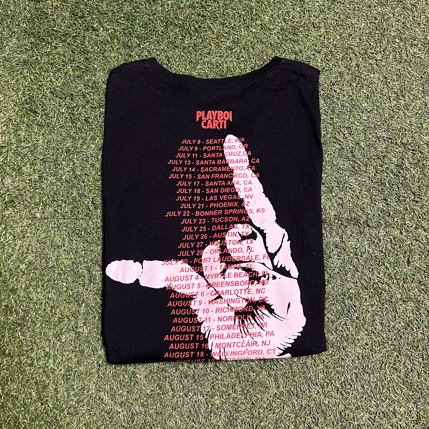 Playboi Carti Knight Black Long Sleeve Tour Size Large USED v2718