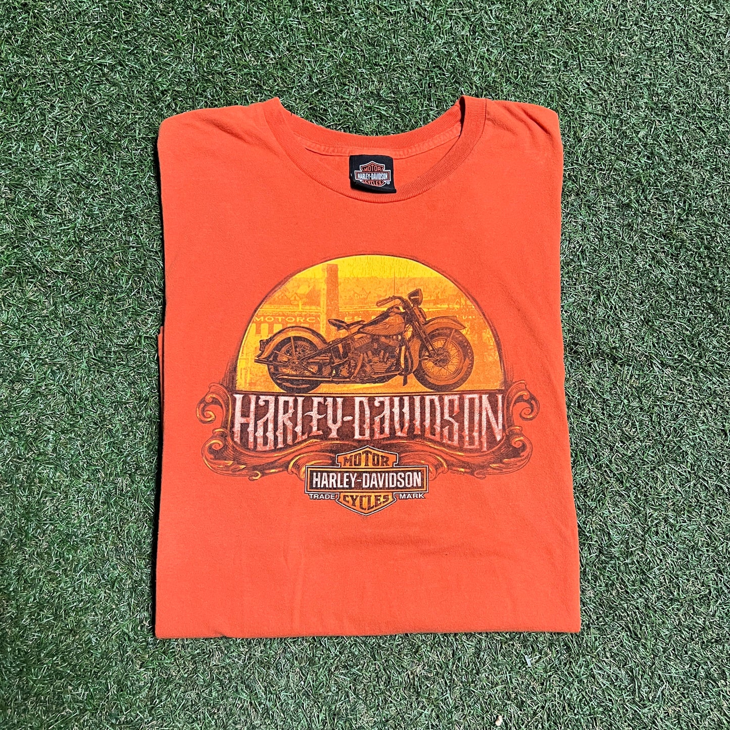 2014 Harley Davidson Captial Brussels Orange Tee Size XL USED v15148