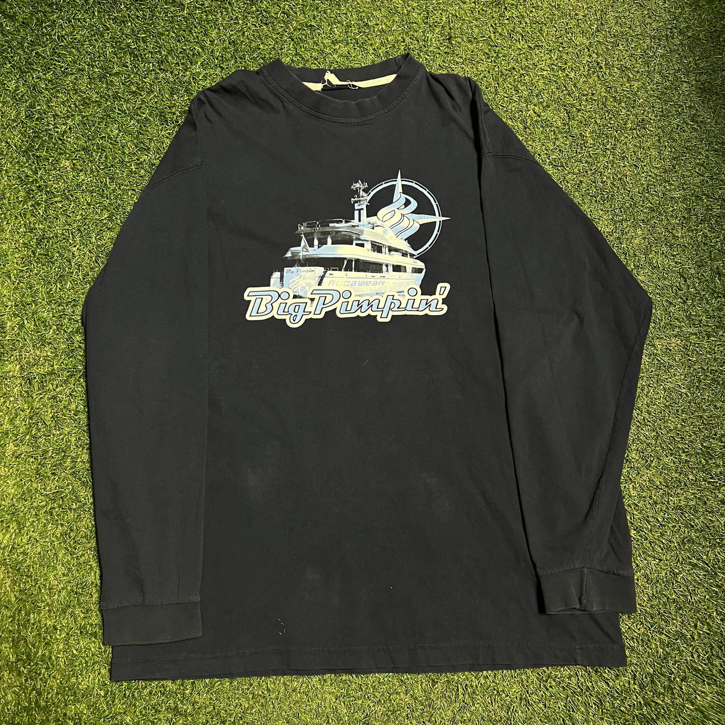 2000s Rocawear Big Pimpin Promo Navy Longsleeve Size XL USED v15156