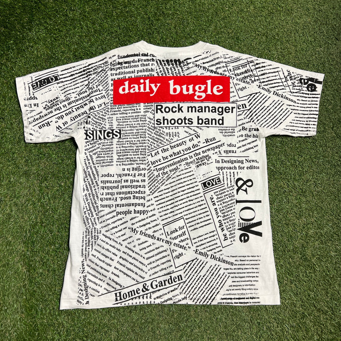 Iron maiden newspaper tee white brockum tag Size large USED v11585