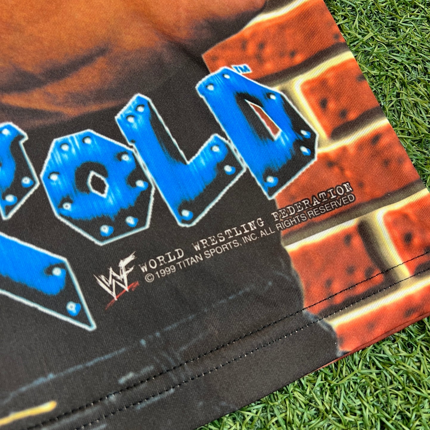 WWF 1990s Stone Cold full print Jersey Tee Size XL USED v4218
