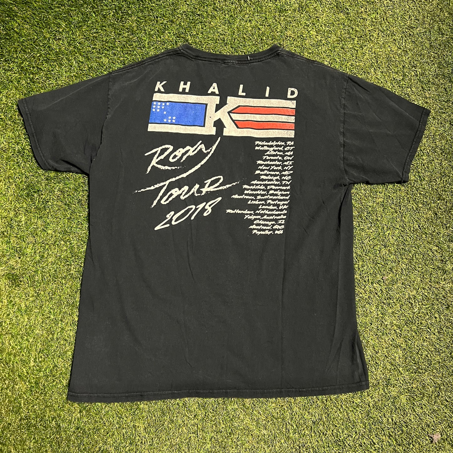 Khalid 2018 tour tee black Size Large no size tag USED v12267