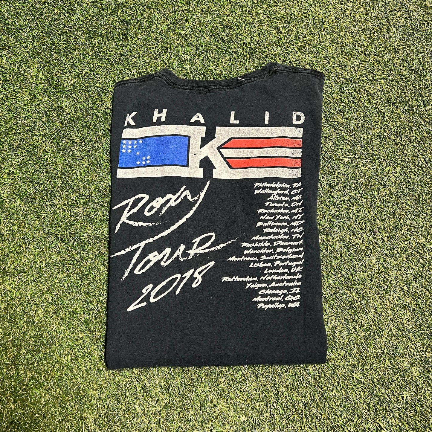 Khalid 2018 tour tee black Size Large no size tag USED v12267