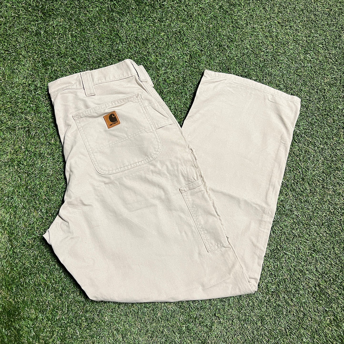 Carhartt Light Khaki Original Fit Cargo Pants Size 36x32 USED V10766