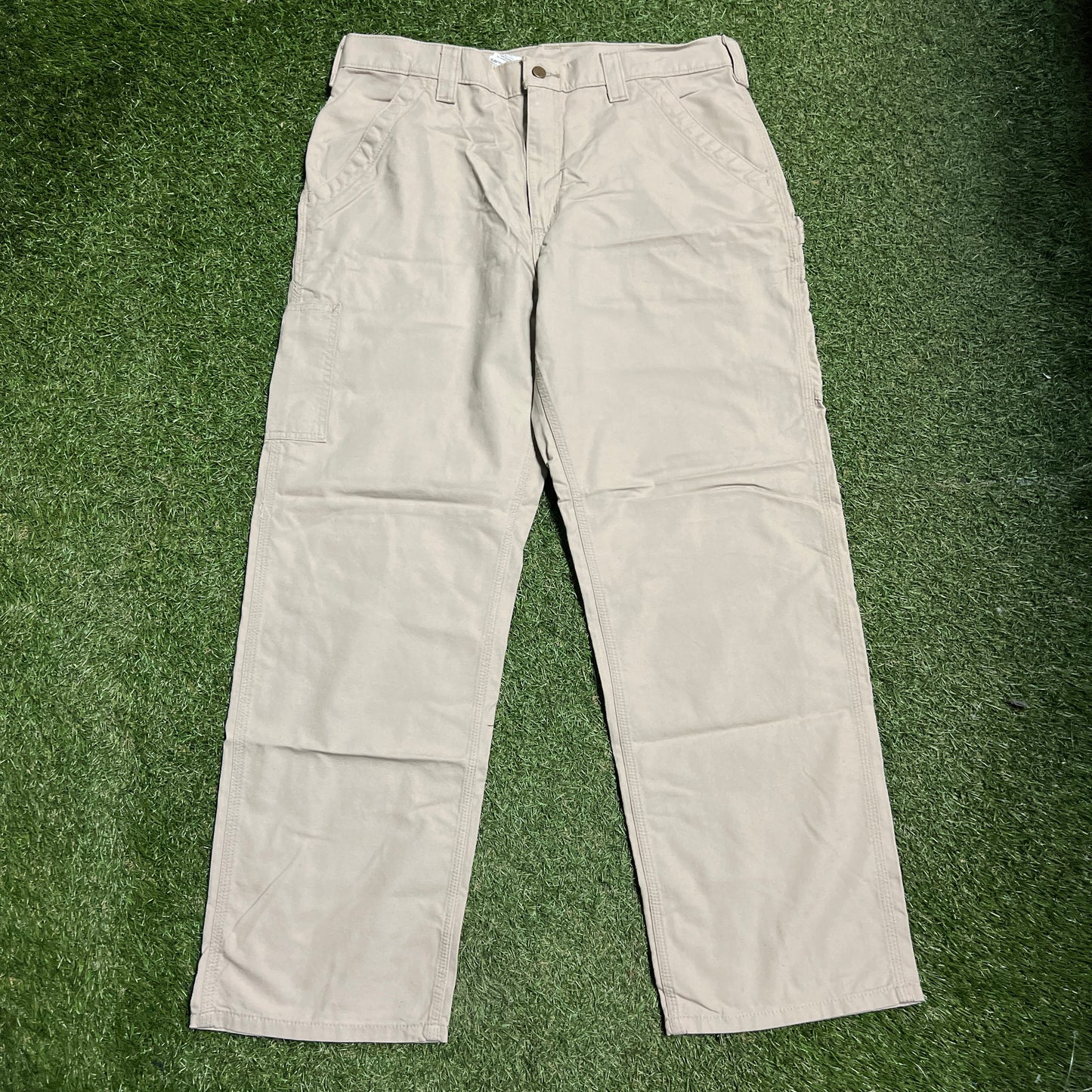 Carhartt Light Khaki Original Fit Cargo Pants Size 36x32 USED V10766