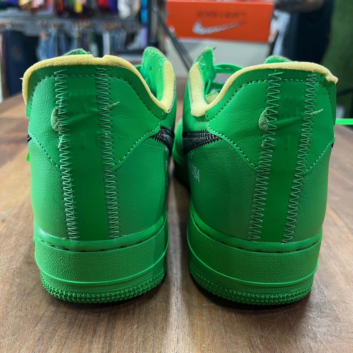 Nike Air Force One Off White Brooklyn Green Size 11 USED s16032