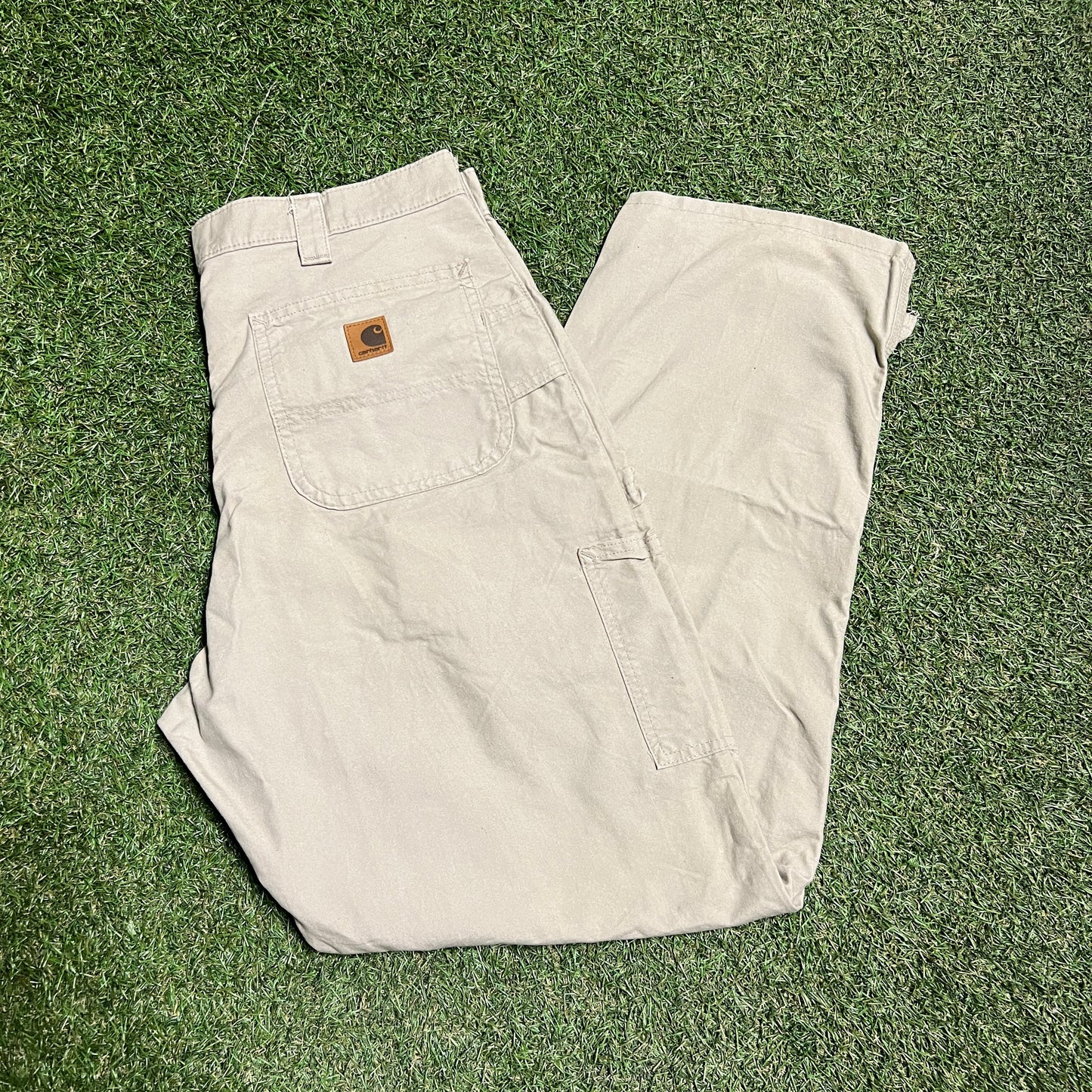 Carhartt Tan Work Pants Size 36x32 USED v10705
