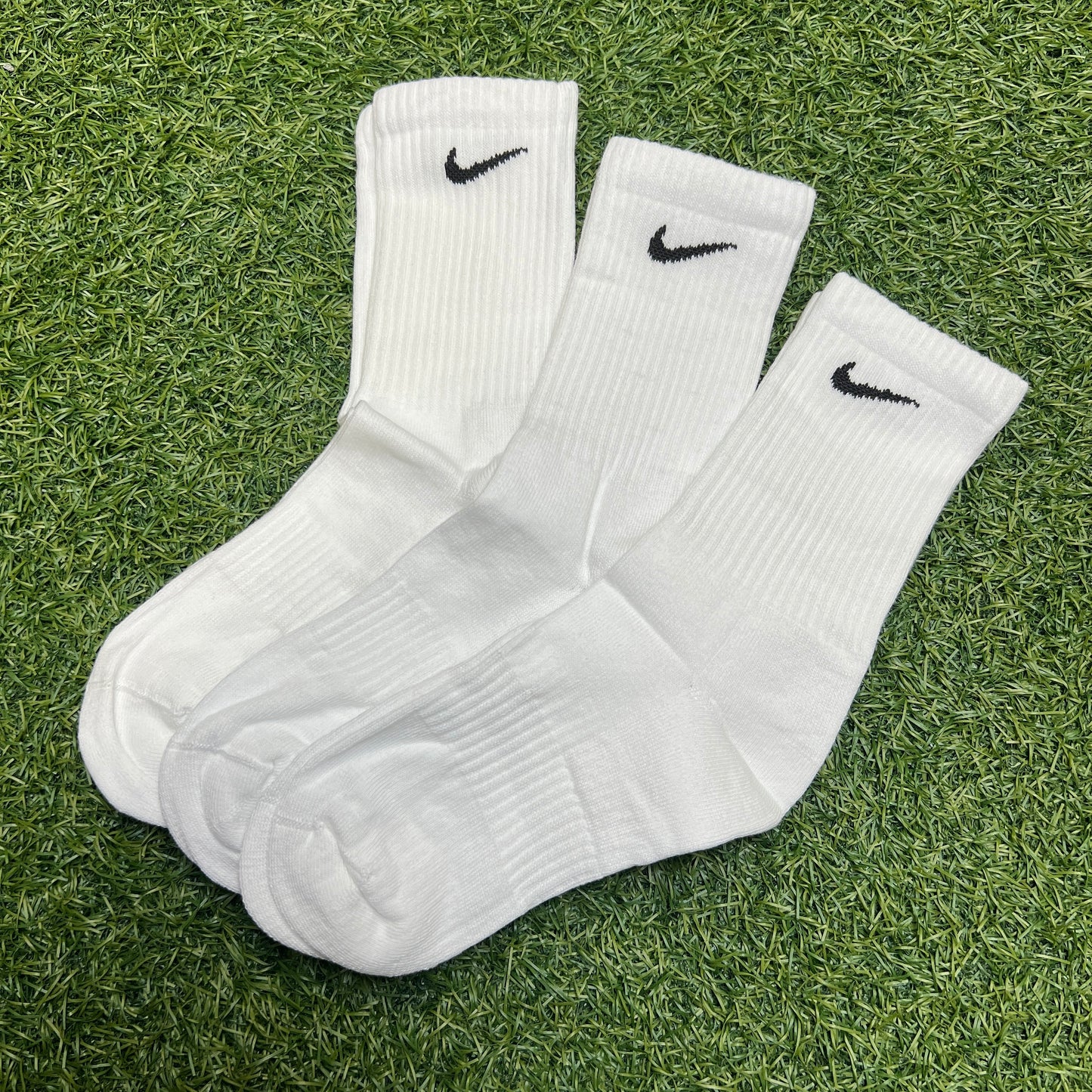 Nike Dri Fit 3 Pack White Socks Size 8-12 NEW