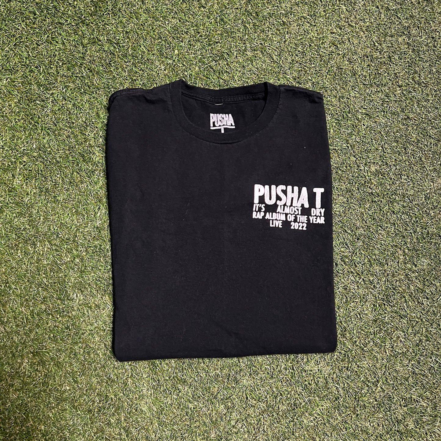 Pusha T Its Almost Dry Rap Album of the Year 2022 Black Tee Size XL USED x11708