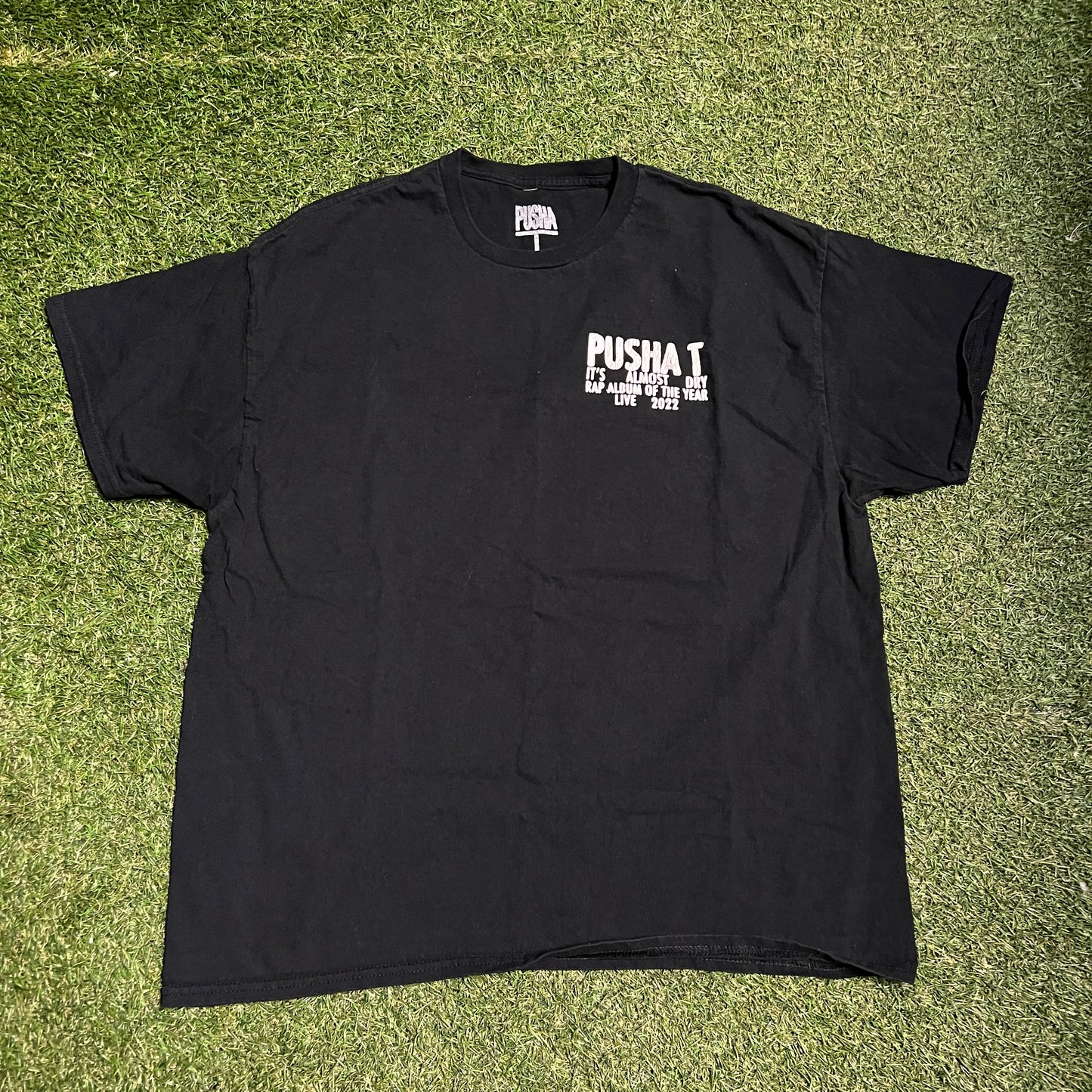 Pusha T Its Almost Dry Rap Album of the Year 2022 Black Tee Size XL USED x11708