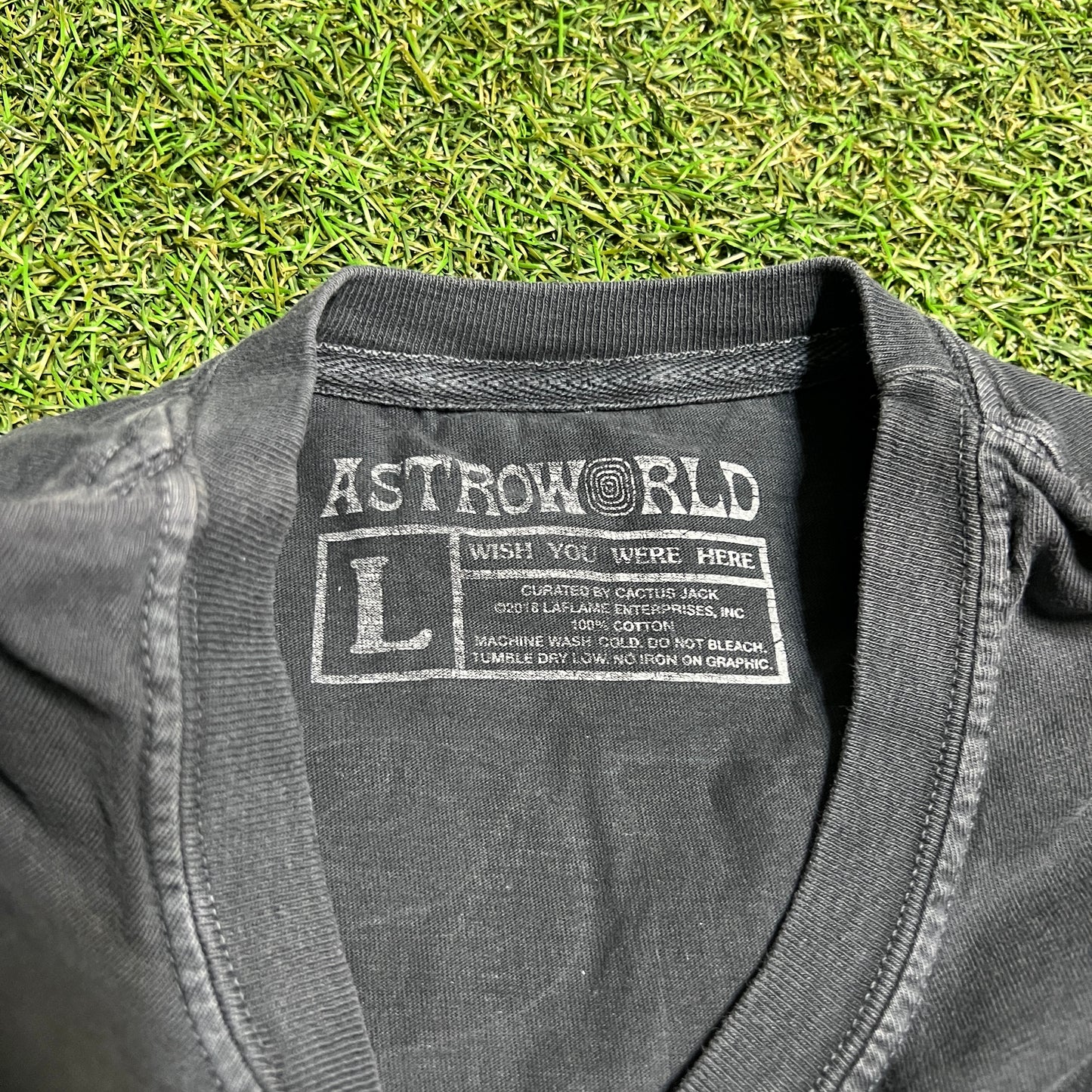 Travis Scott Astroworld I went to Astroworld Black Tee Size Large USED x11706