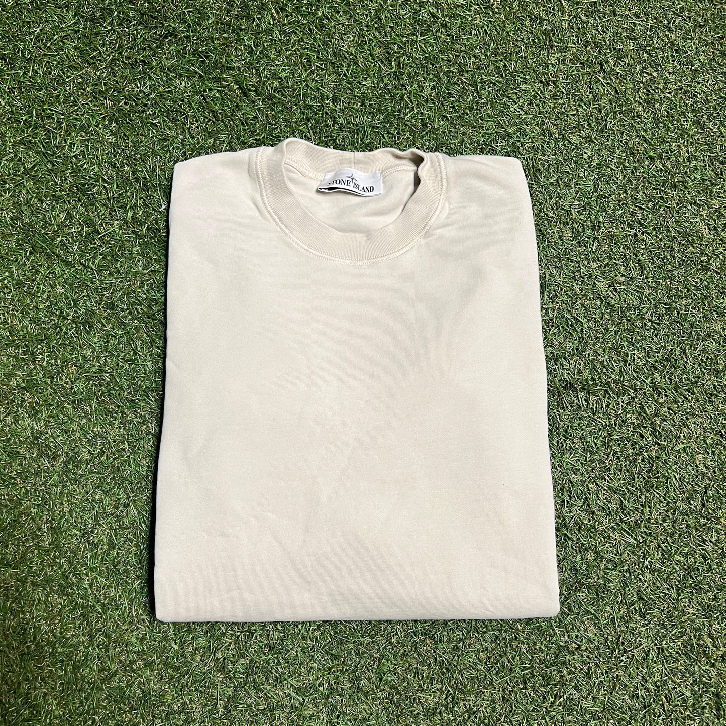 Stone Island Basic Light Cream Crewneck Size Small USED x12626