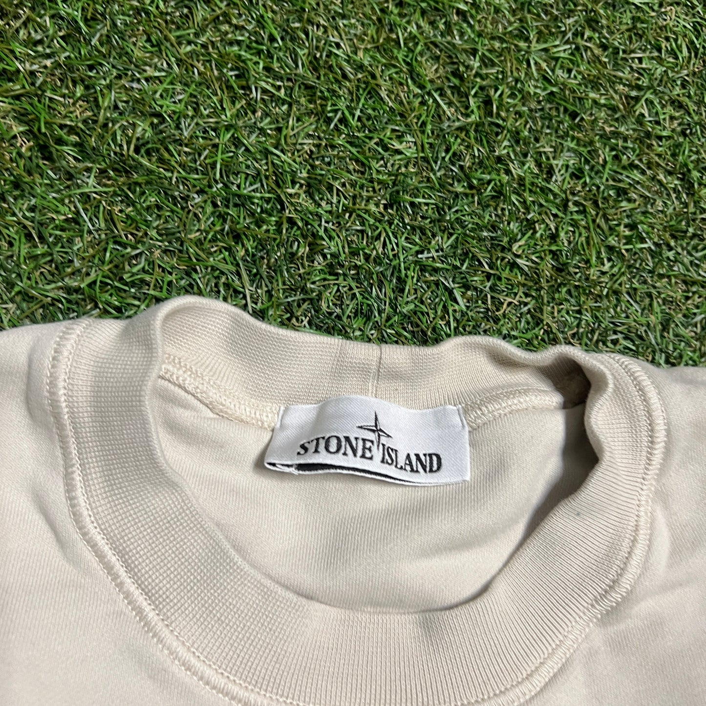 Stone Island Basic Light Cream Crewneck Size Small USED x12626