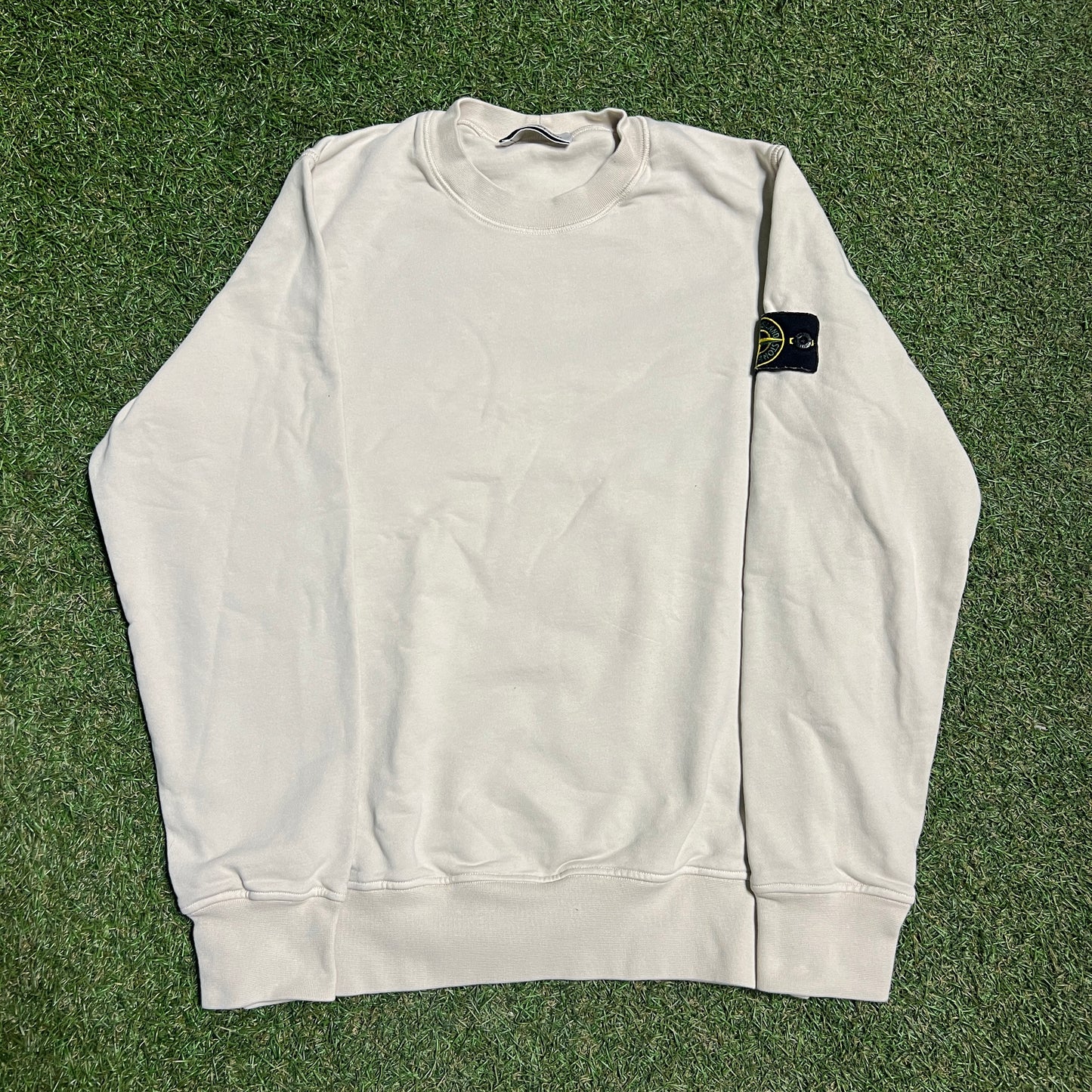 Stone Island Basic Light Cream Crewneck Size Small USED x12626