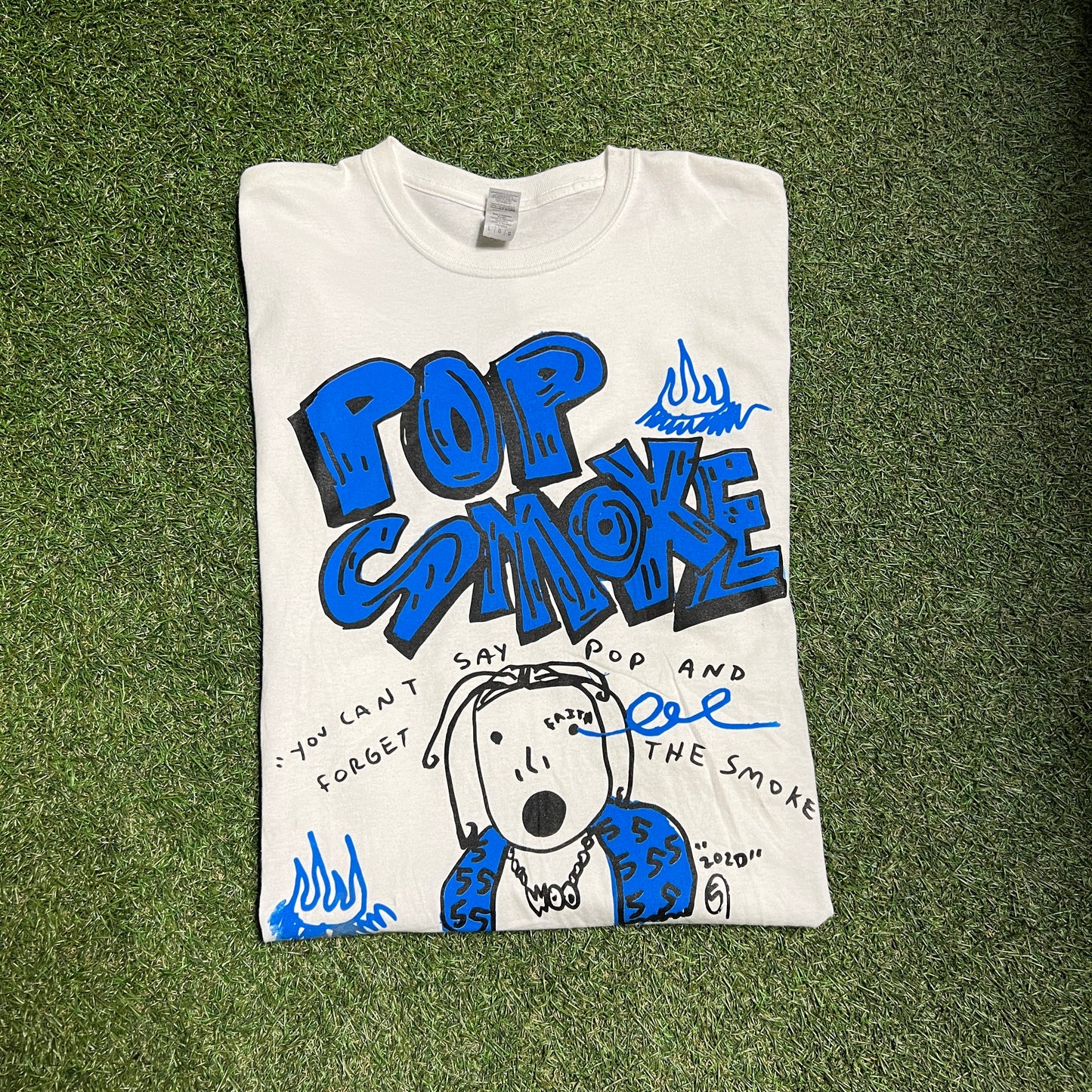5am Pop Smoke Tee Size Large USED V7833