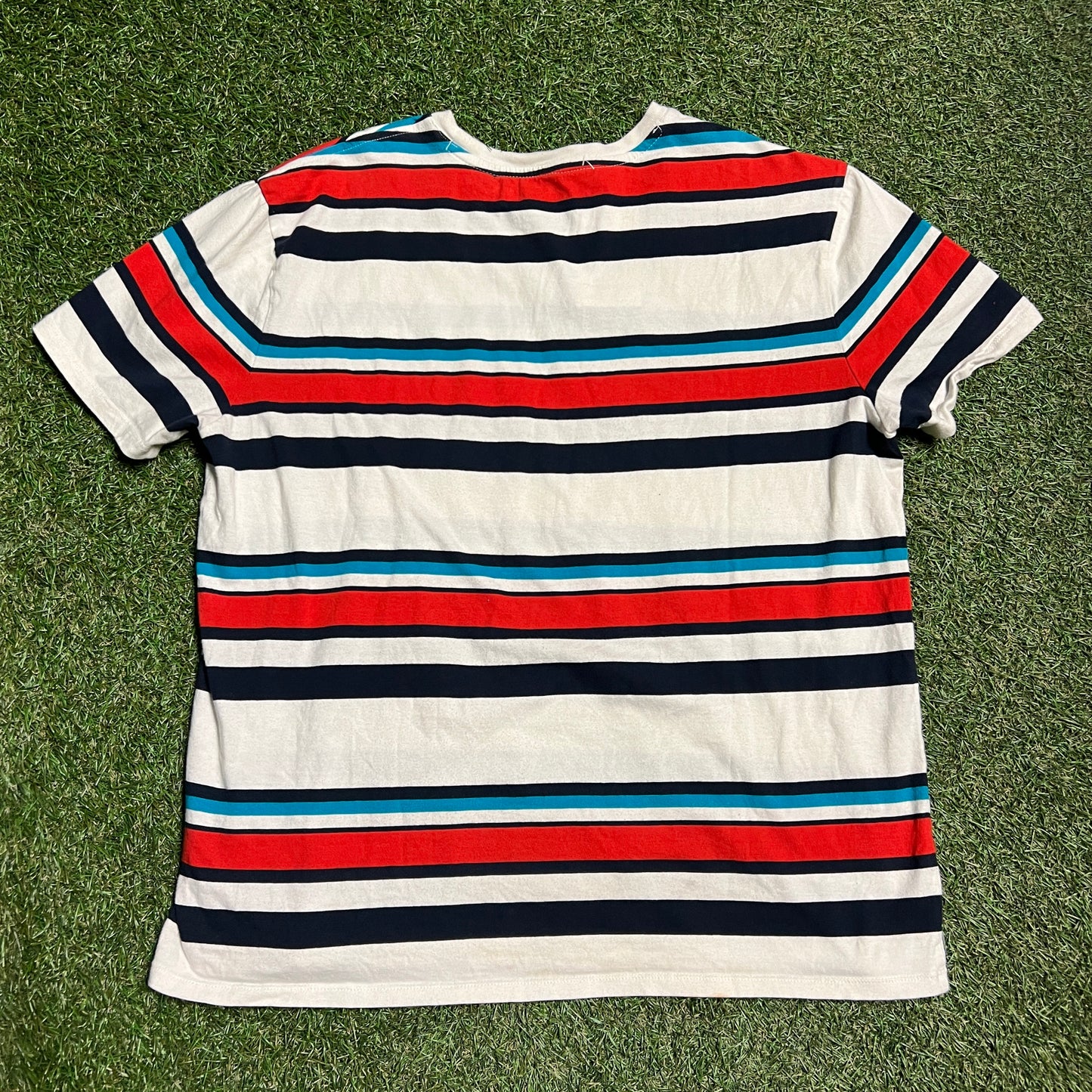 Tommy Hilfiger Striped Tee Size Large USED v12486