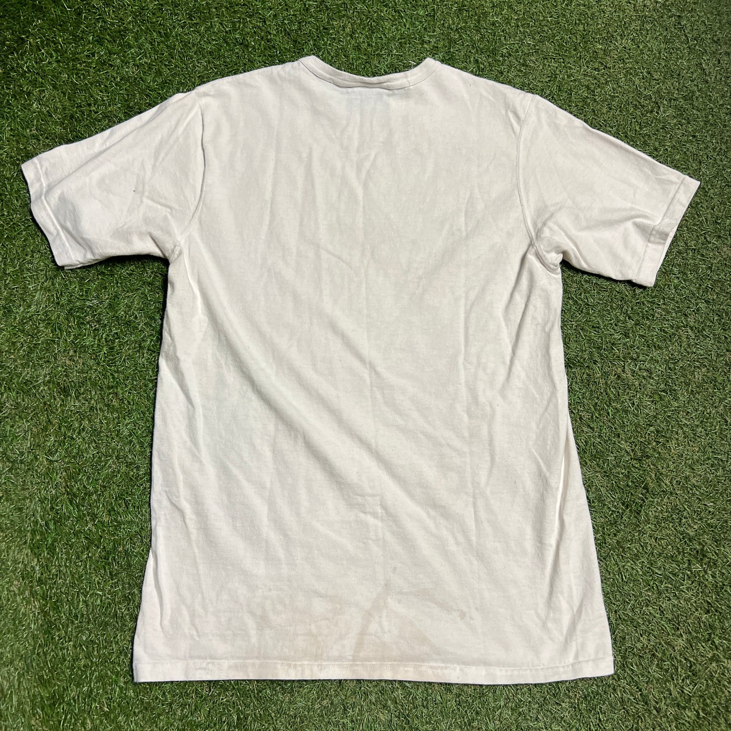 Champion Spelt logo White Tee Size Large USED v12287