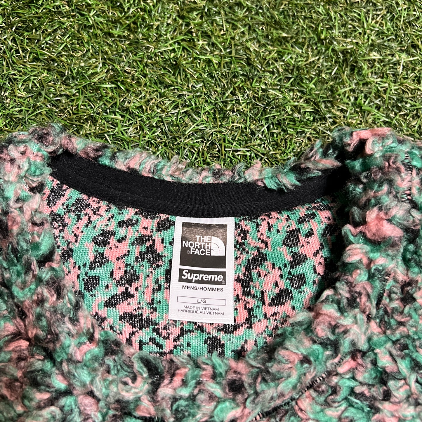 Supreme SS23 TNF High Pile Fleece Green Crewneck Size Large NEW x8855