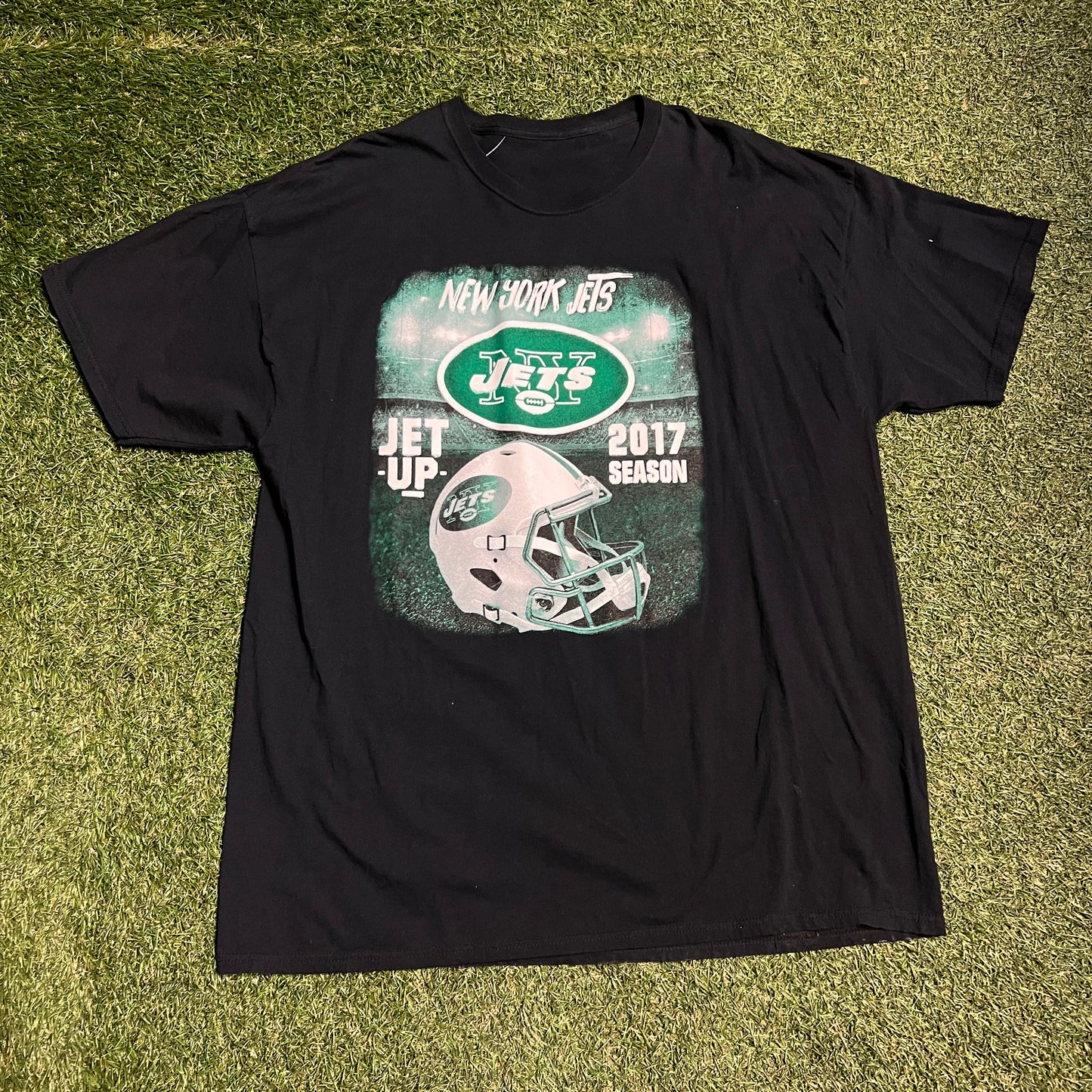 2017 season NY Jets tee black Size large USED