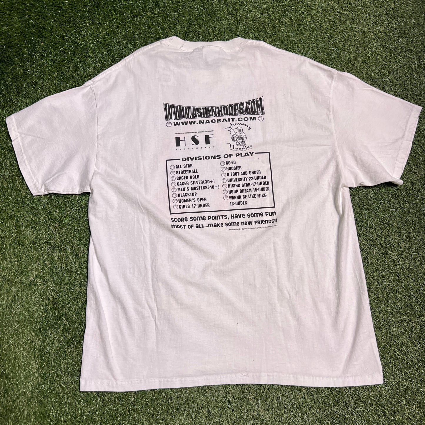 Asian 3 on 3 Basketball Champs 2004 White Tee Size XL USED v11970