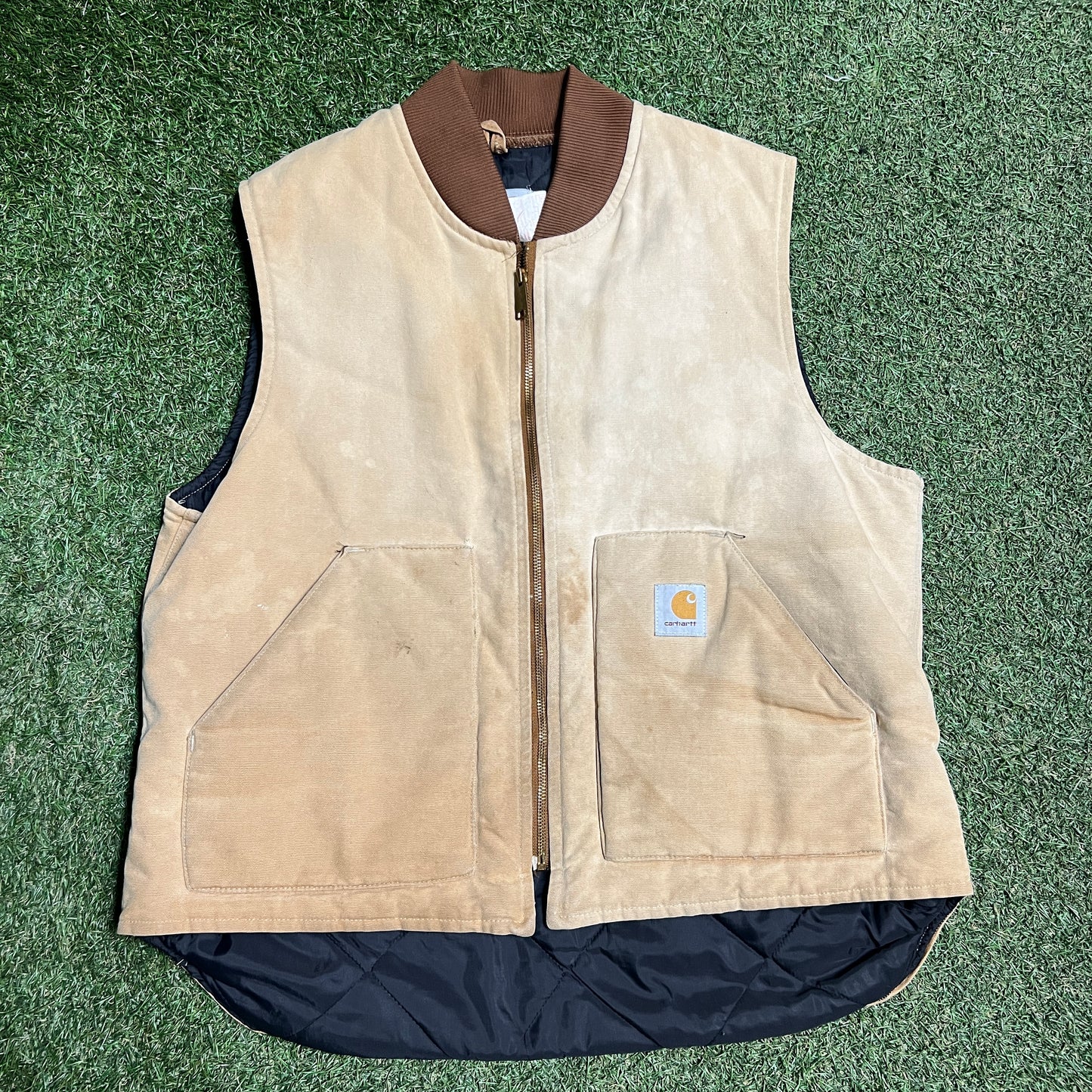 Carhartt Tan Union Made Vest Size XL USED v15235