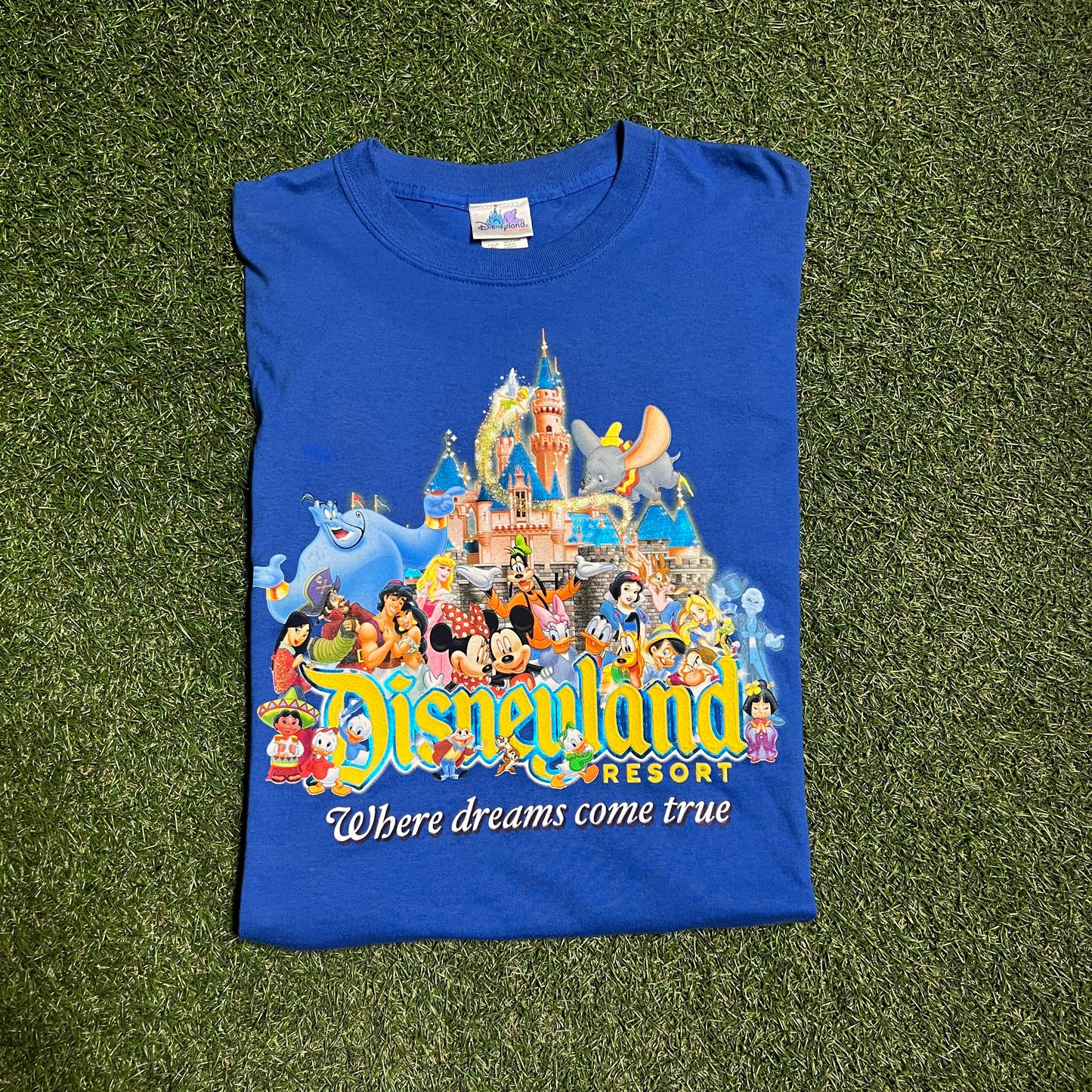 2000 Disneyland resort Where Dreams Come True Tee Blue Size XL USED v4127