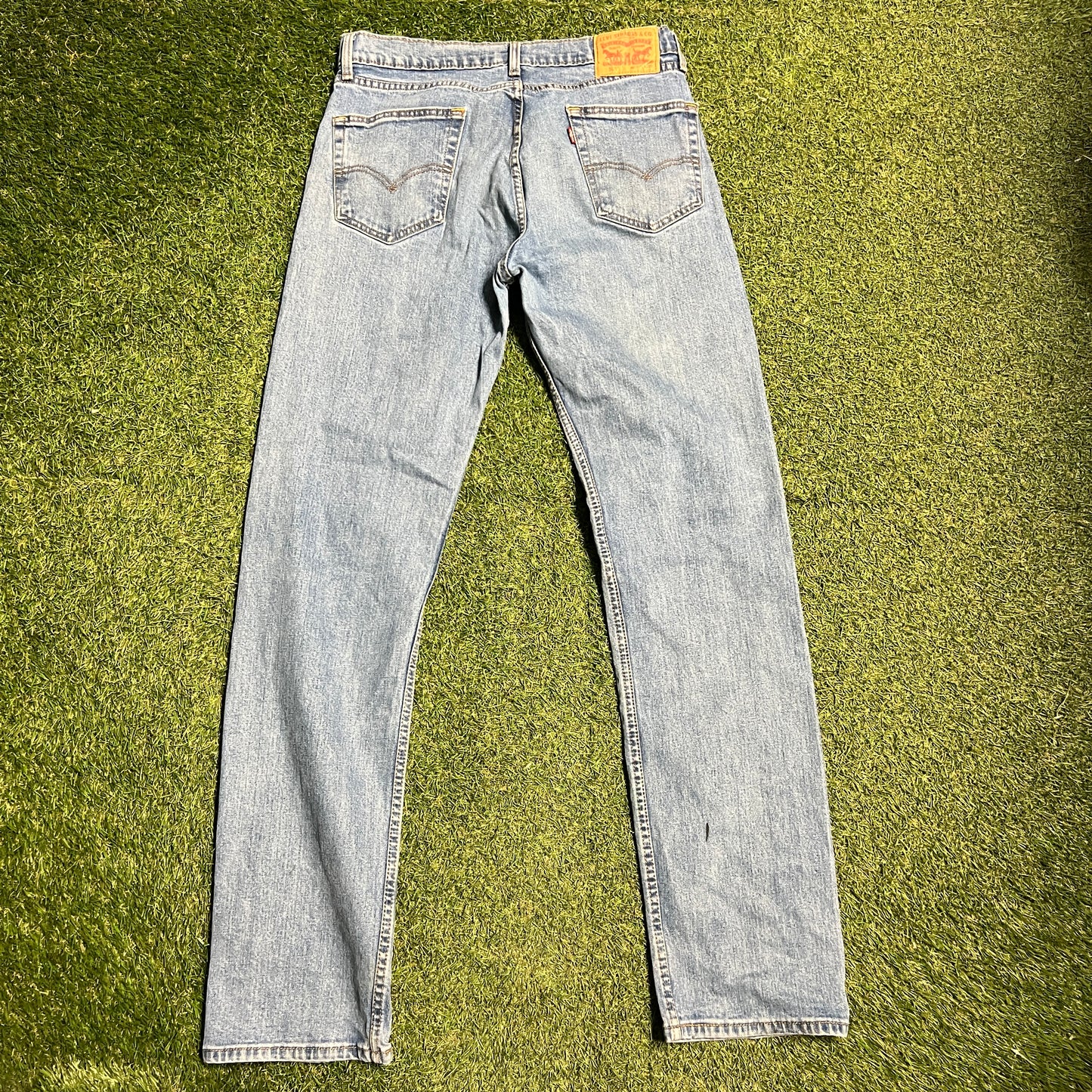 Levis 505 Light Blue Denim Jean Size 36x33 USED v15232