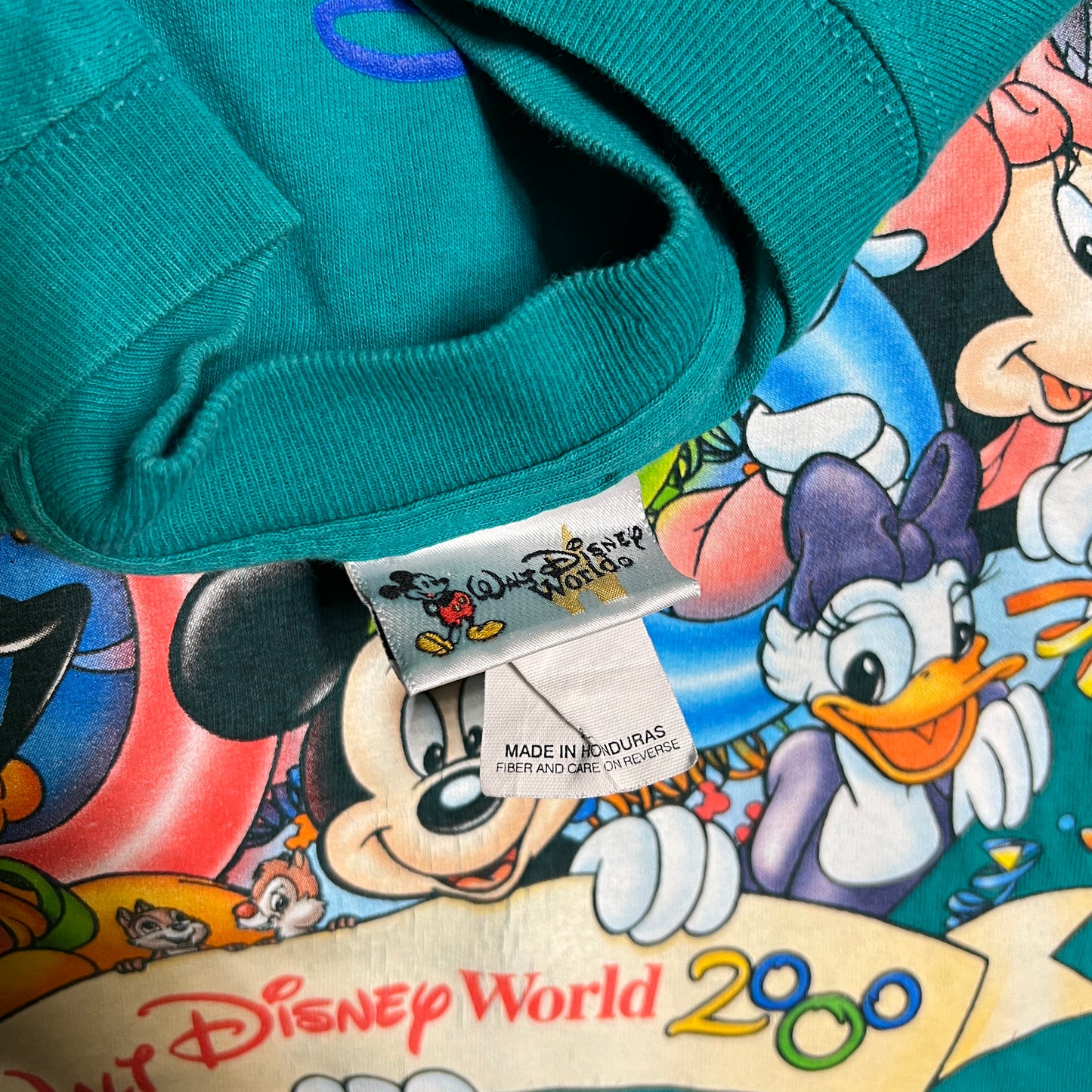 Walt Disney World 2000 Tee Teal Size XL USED v4125