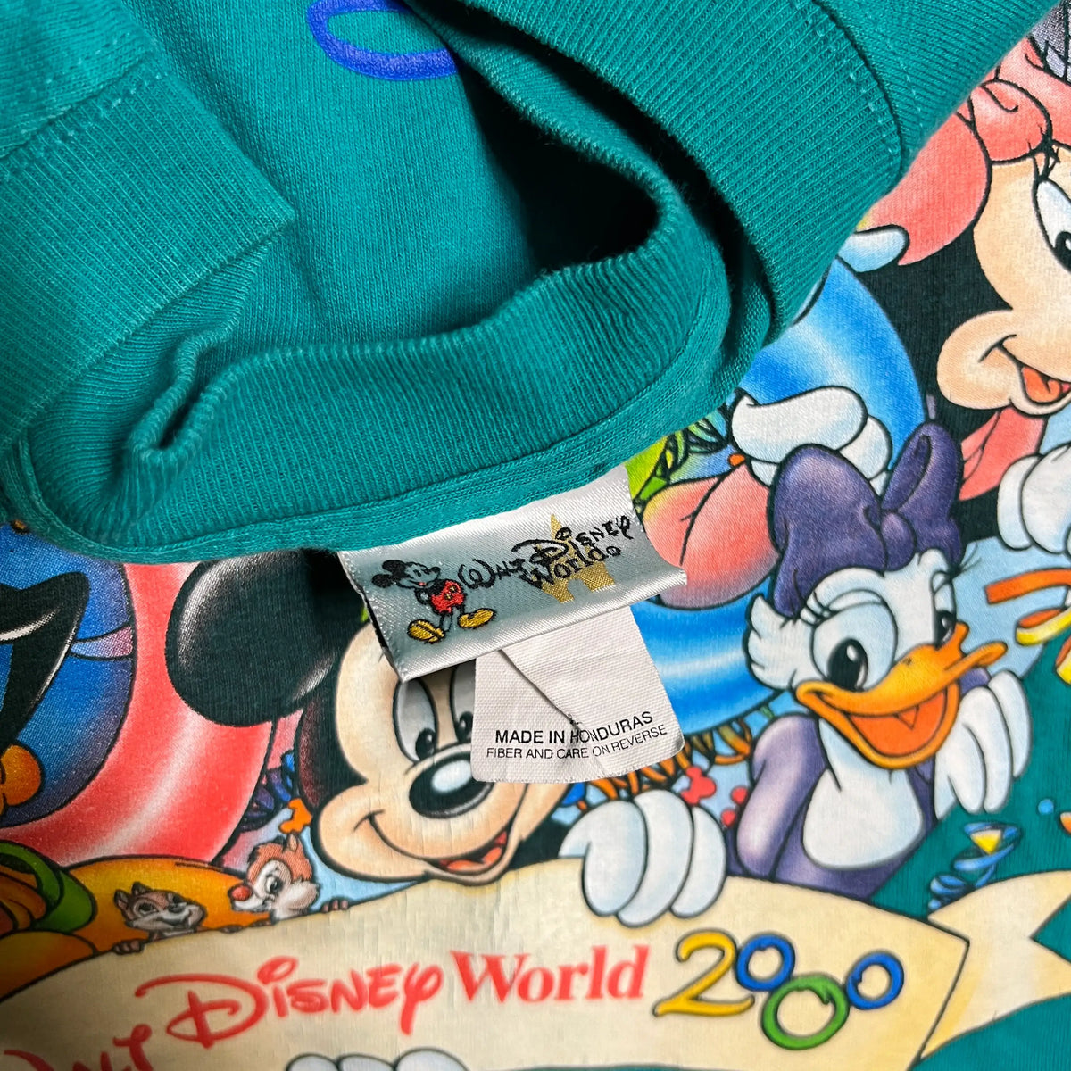 Walt Disney World 2000 Tee Teal Size XL USED v4125