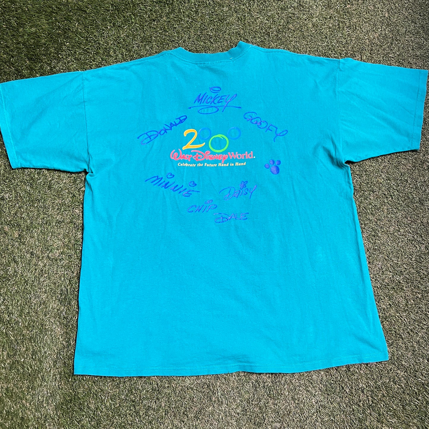 Walt Disney World 2000 Tee Teal Size XL USED v4125