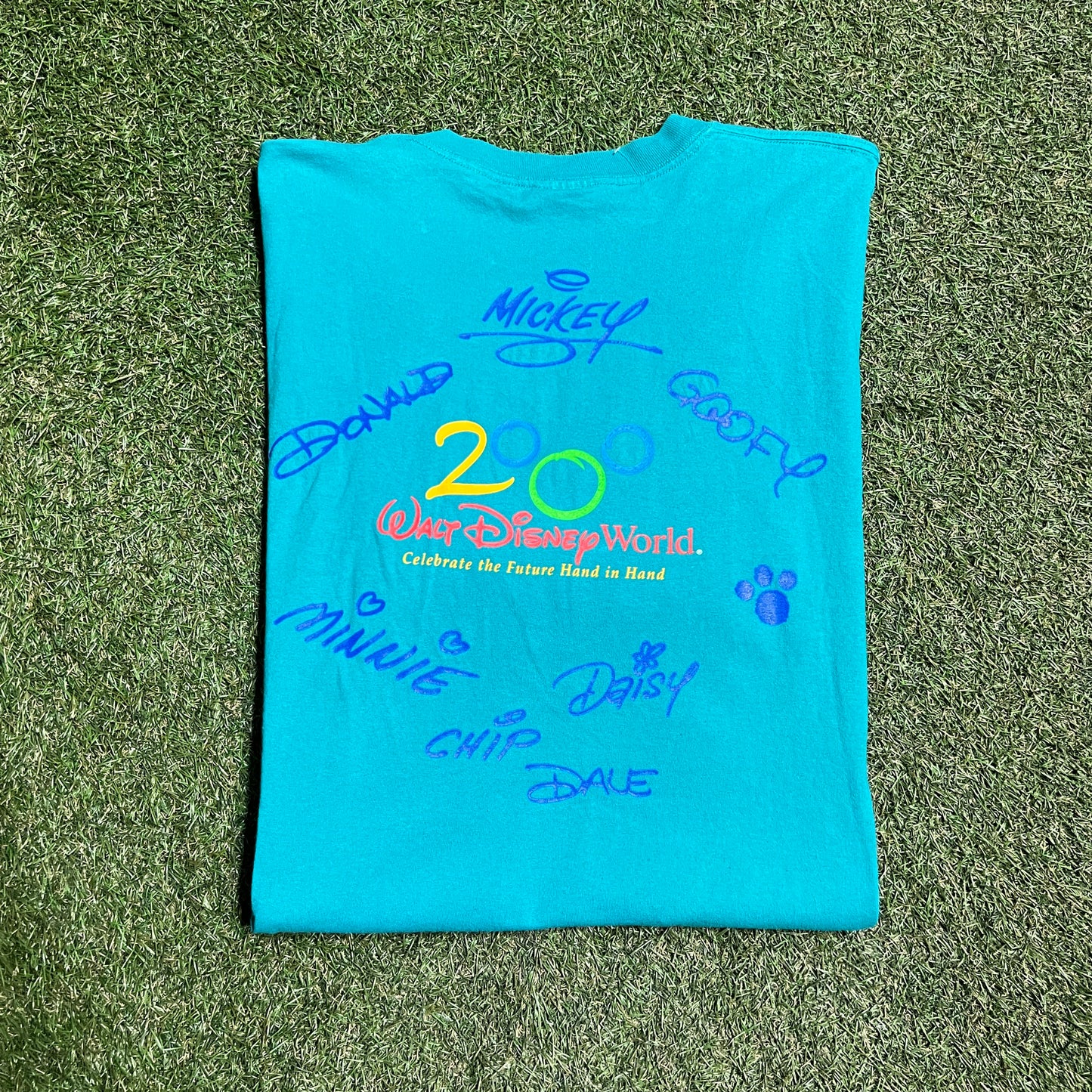 Walt Disney World 2000 Tee Teal Size XL USED v4125