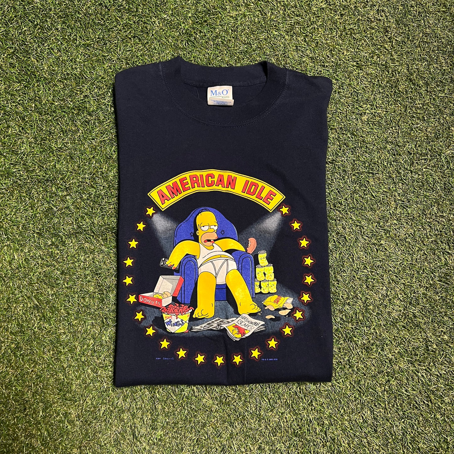 2003 simpson american idle tee navy Size Large USED v12619