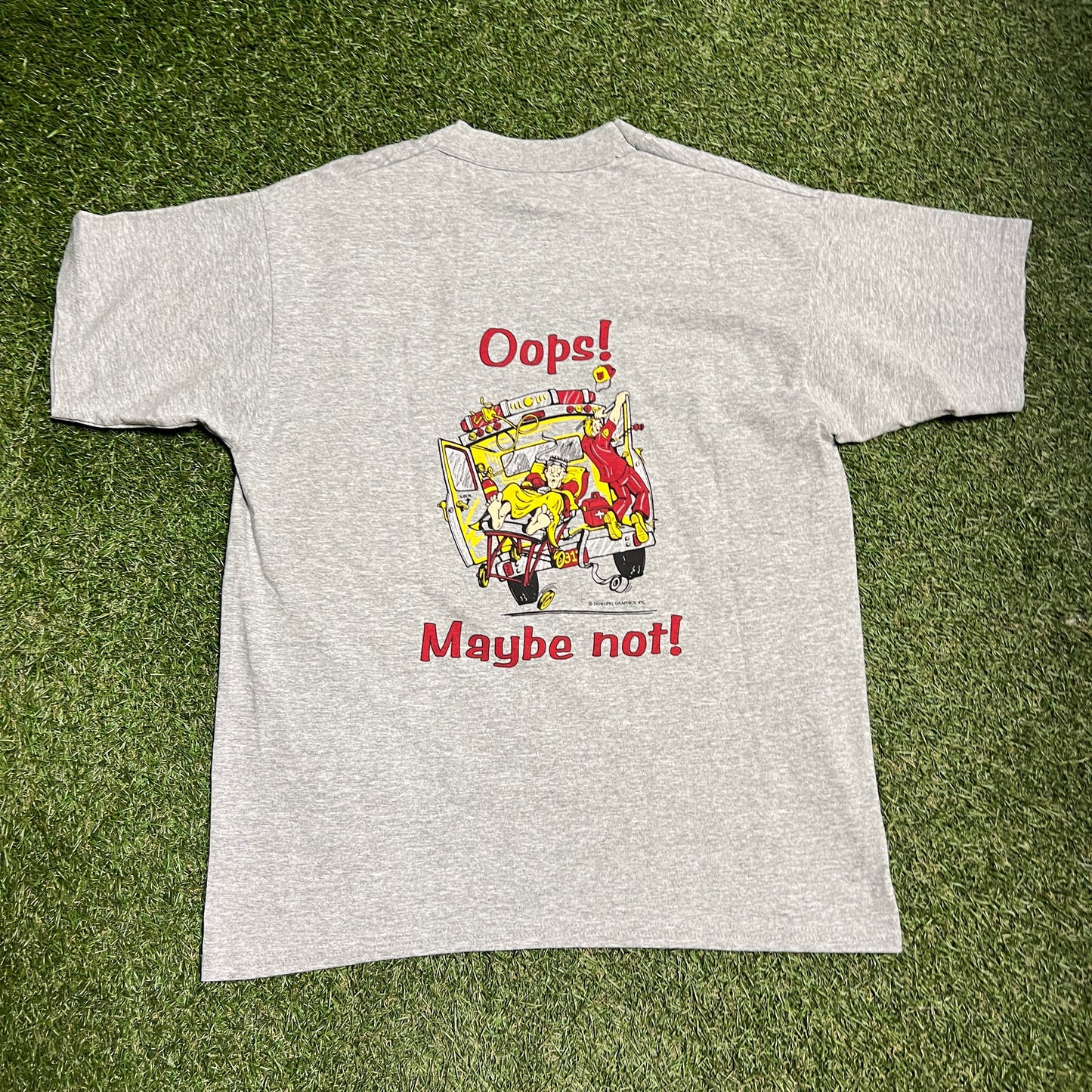 1990's Ambulance Comedical Grey Tee Size Large USED v11994